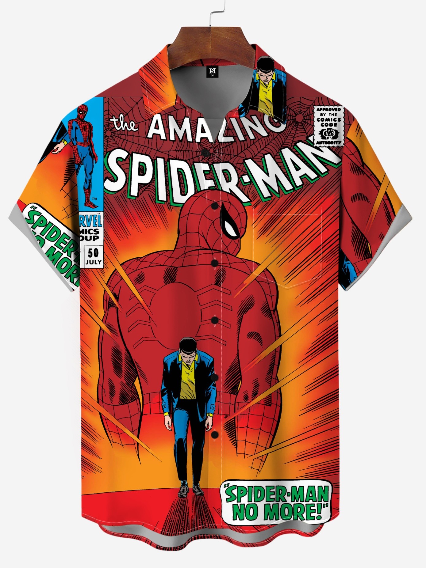 Men's Comic Printed Short Sleeved Shirt 3342