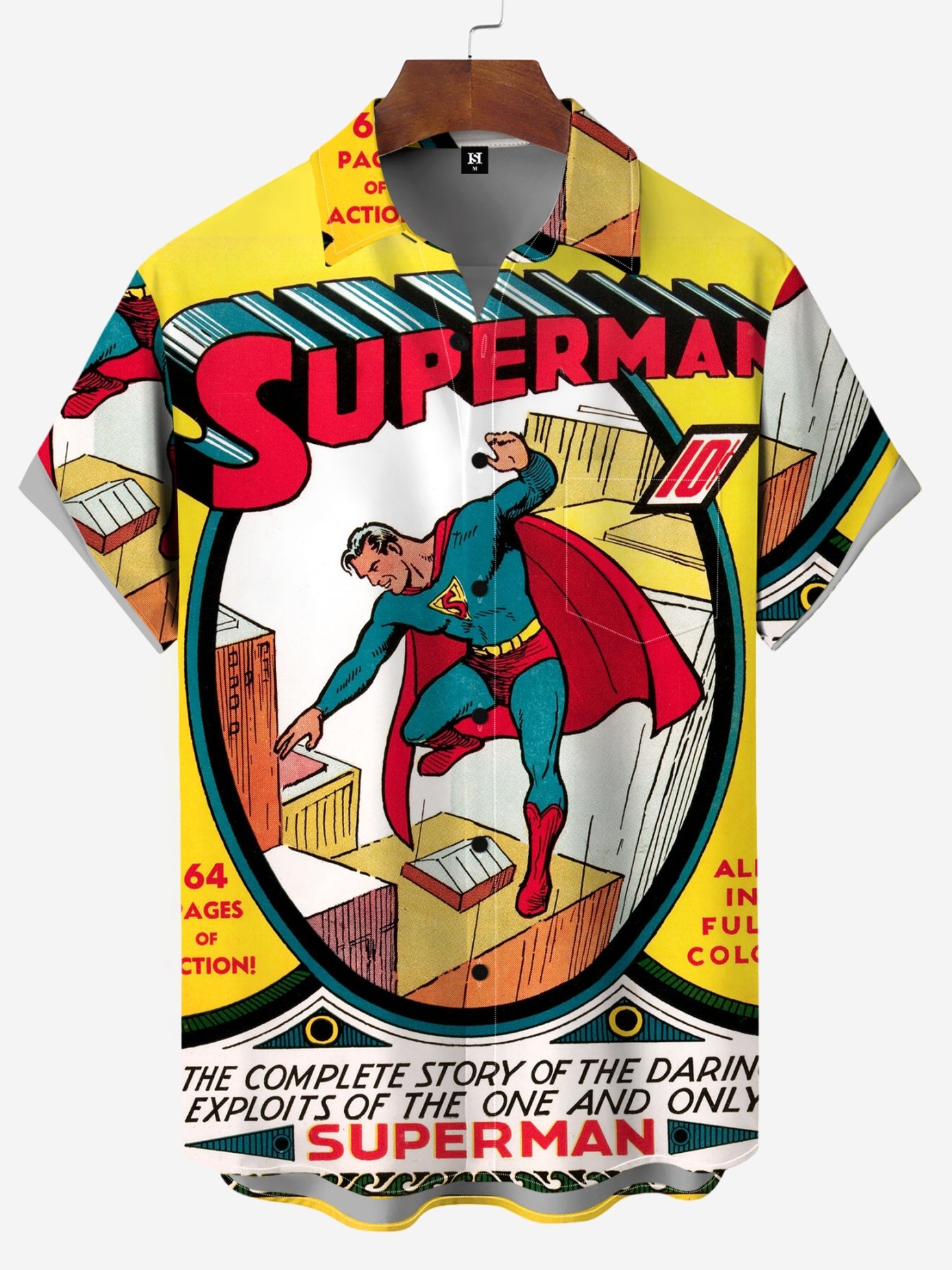 Men's Comic Printed Short Sleeved Shirt 3720