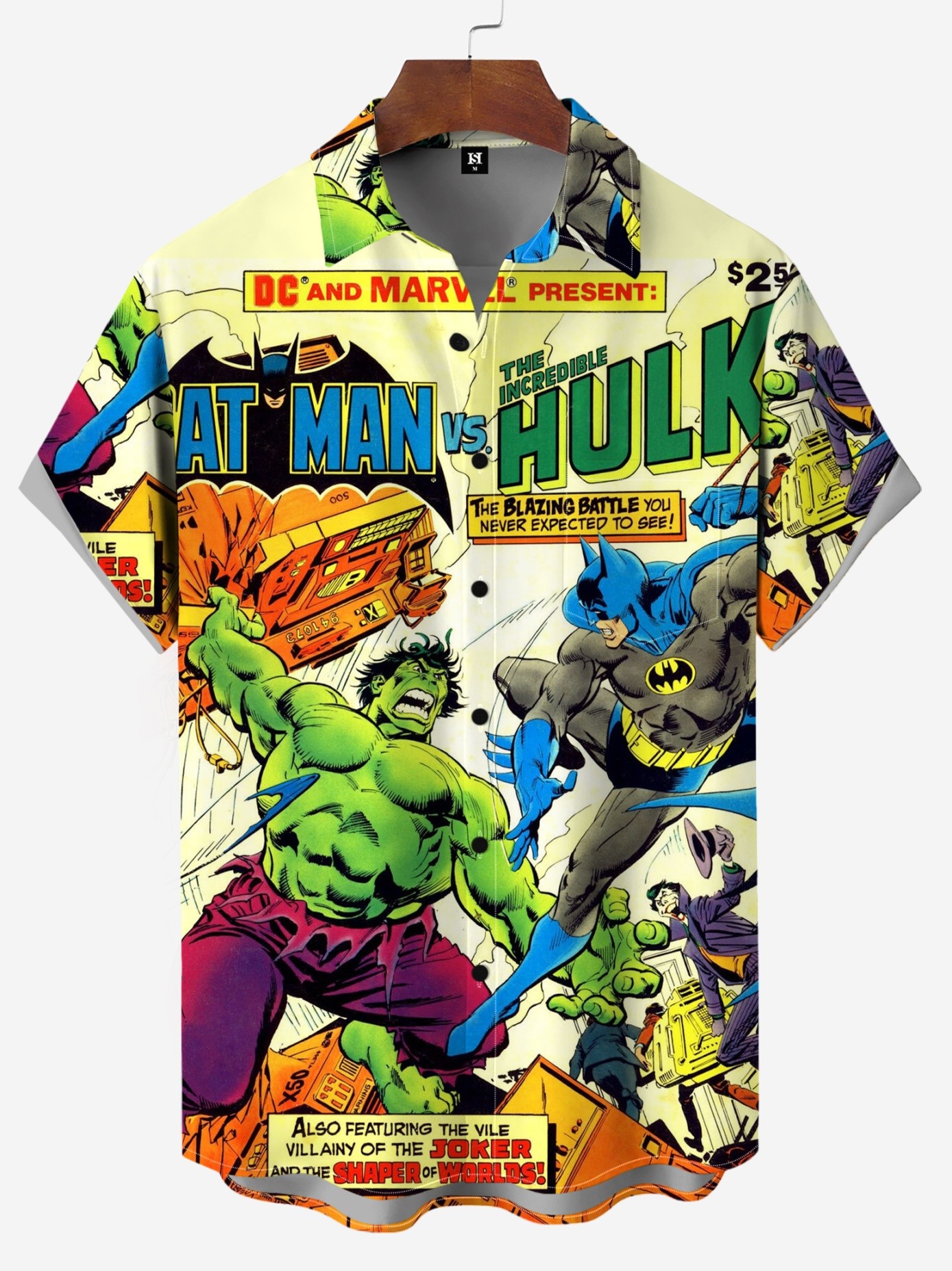 Men's Comic Printed Short Sleeved Shirt 3719