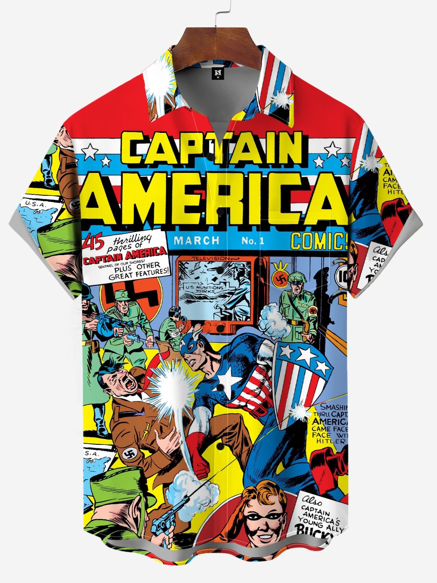 Men's Comic Printed Short Sleeved Shirt 3724