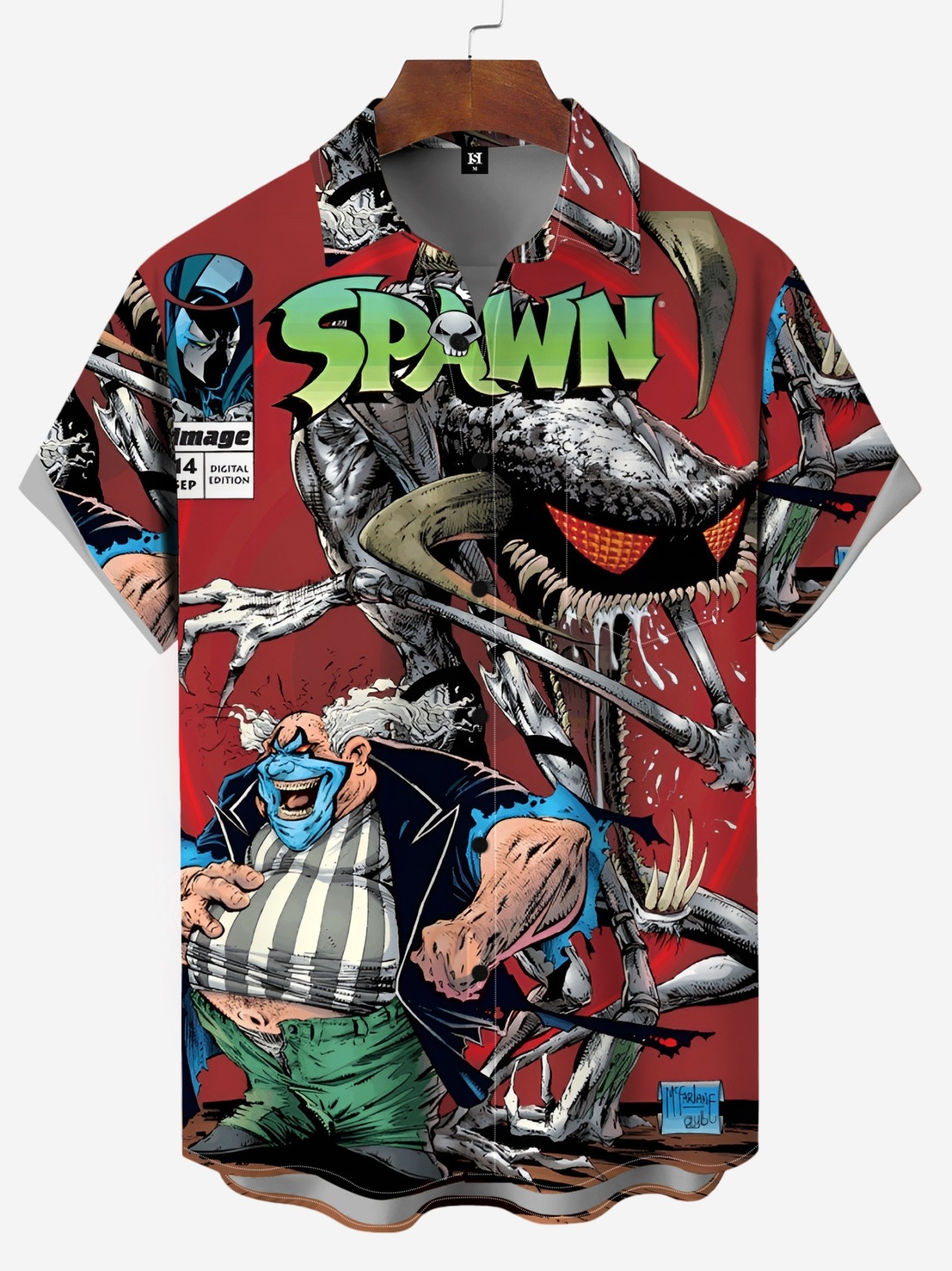 Men's Comic Printed Short Sleeved Shirt 4119