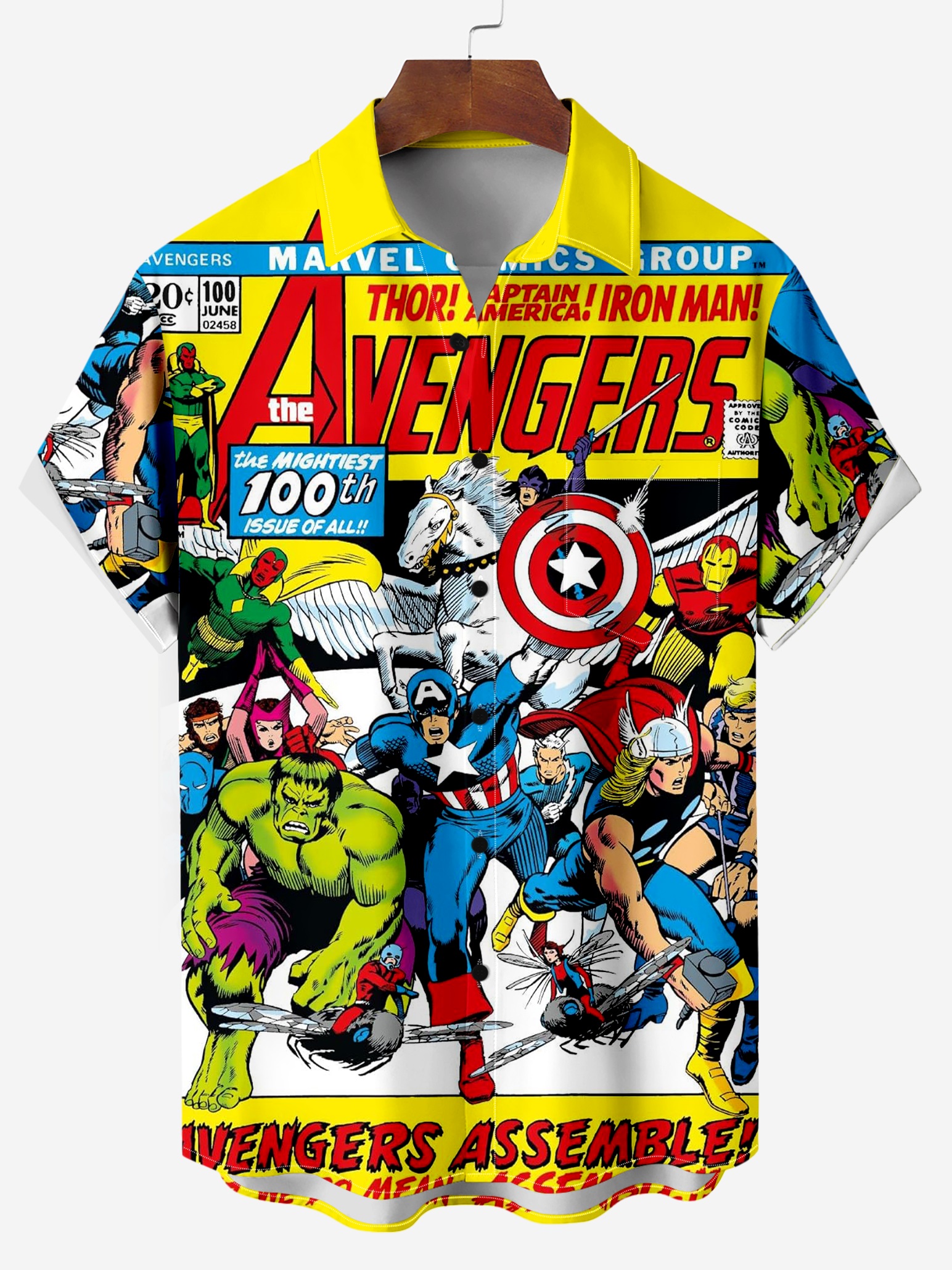 Classic Superhero Anime Cartoon Characters Print Short-Sleeved Shirt 06