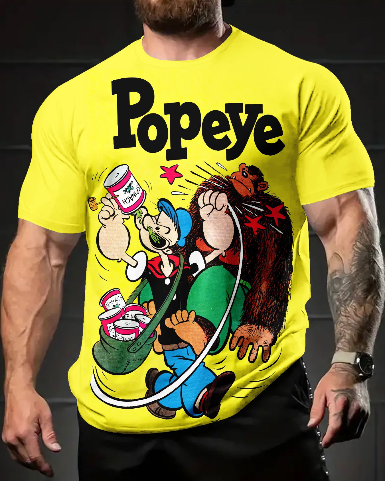 Fun Nostalgic Cartoon Print Short-Sleeved T-Shirt 015