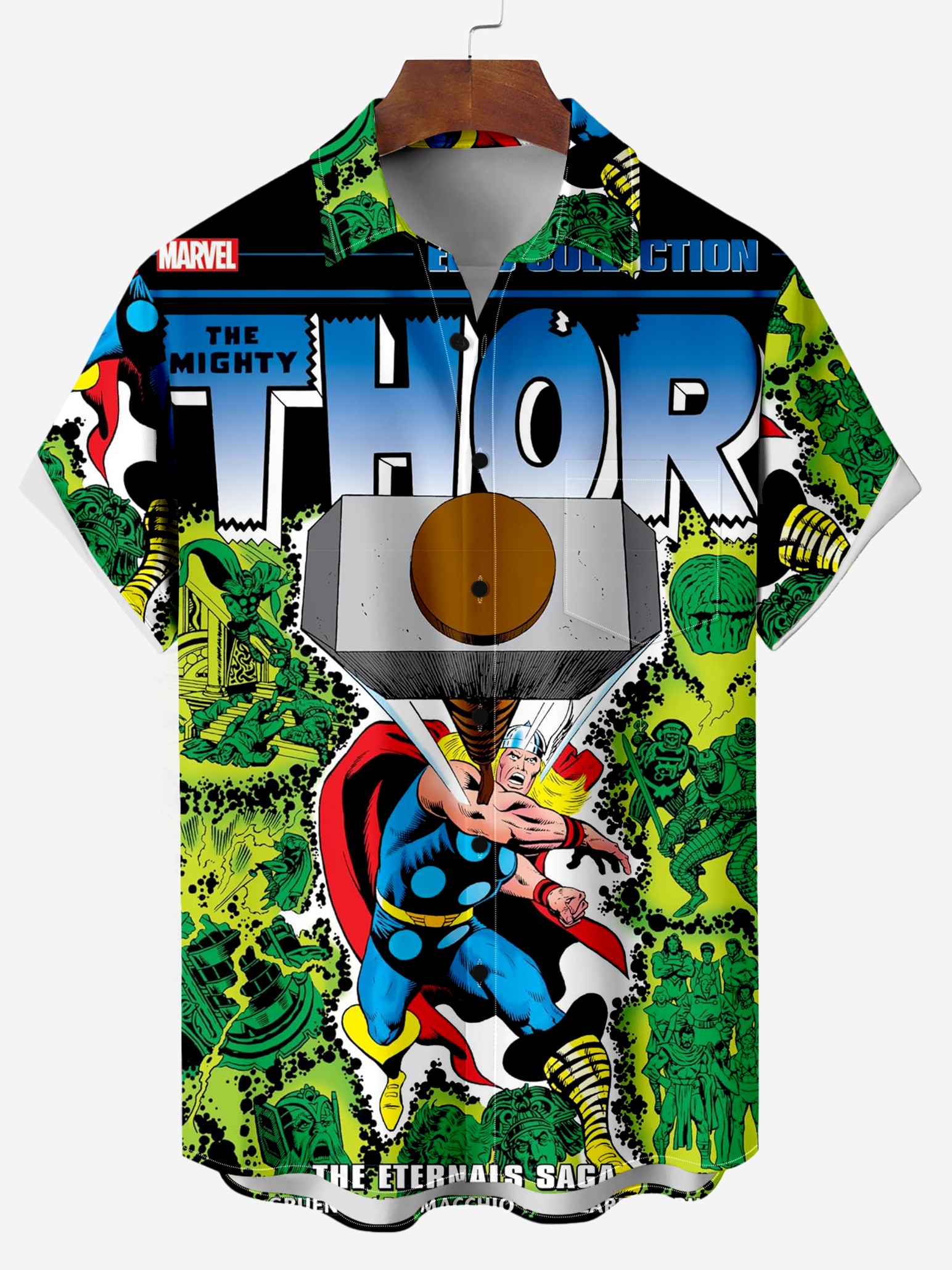 Classic Superhero Anime Cartoon Characters Print Short-Sleeved Shirt 03