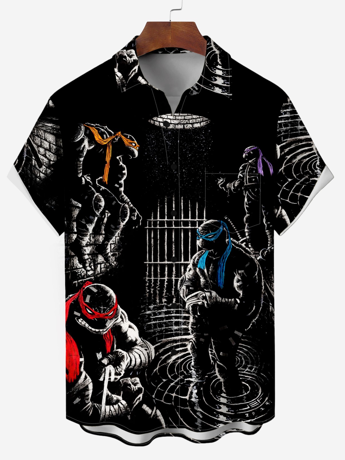 Classic Superhero Cartoon Characters Print Short-Sleeved Shirt 07