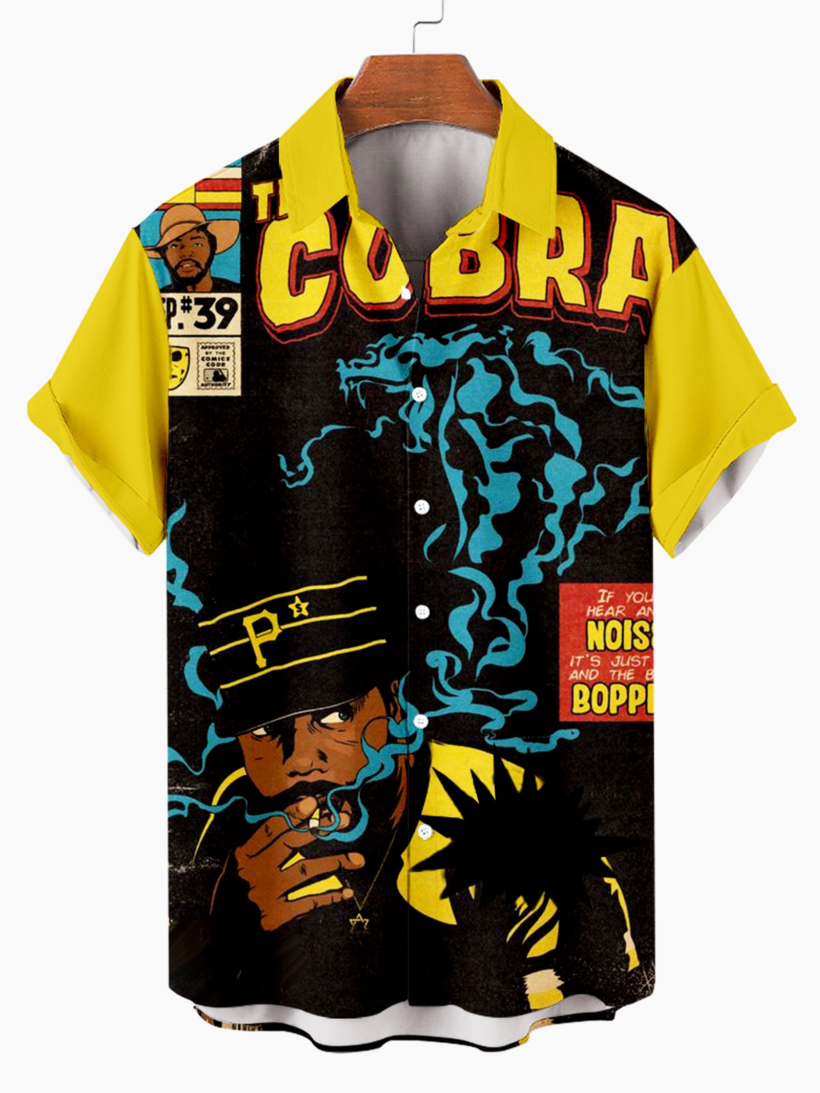Men's Classic Vintage American Baseball Print Shirt