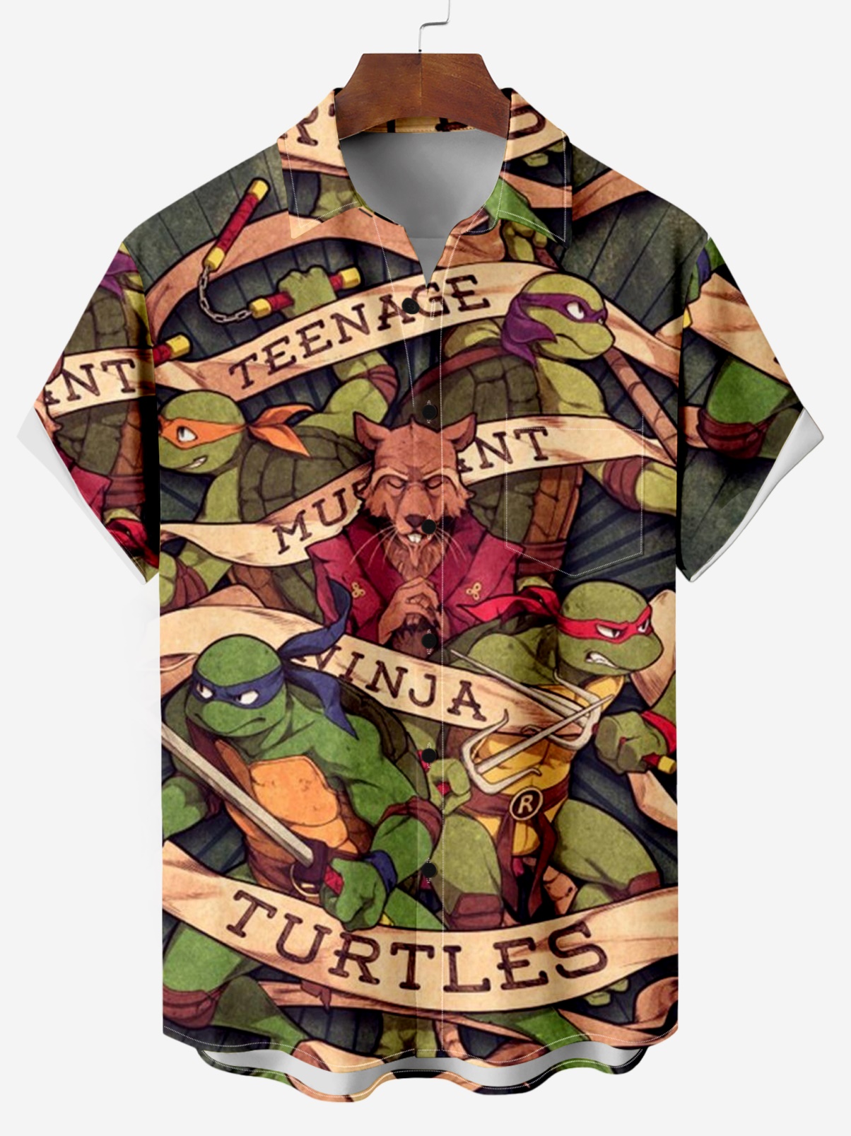 Classic Superhero Cartoon Characters Print Short-Sleeved Shirt 09