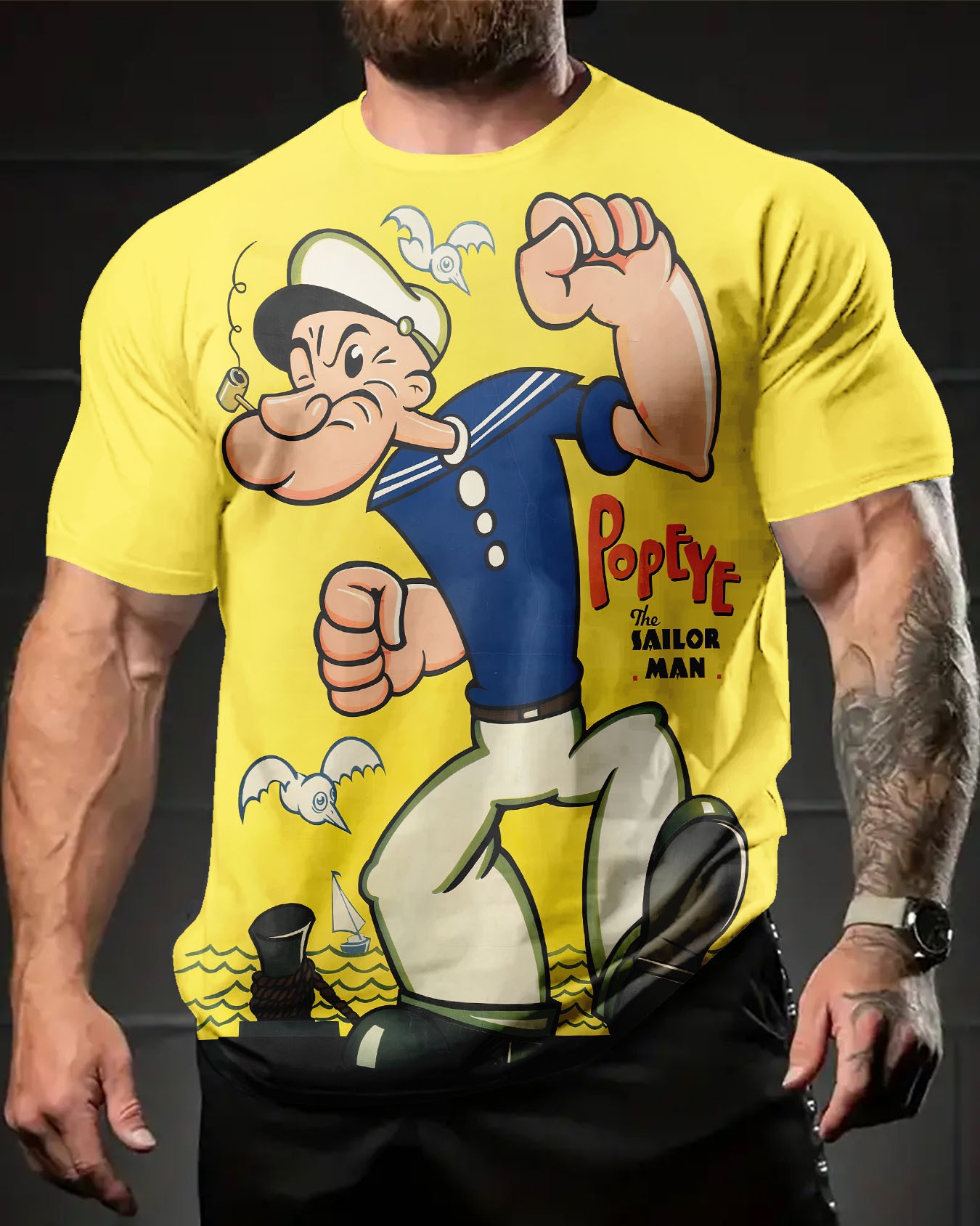 Fun Nostalgic Cartoon Print Short-Sleeved T-Shirt 012