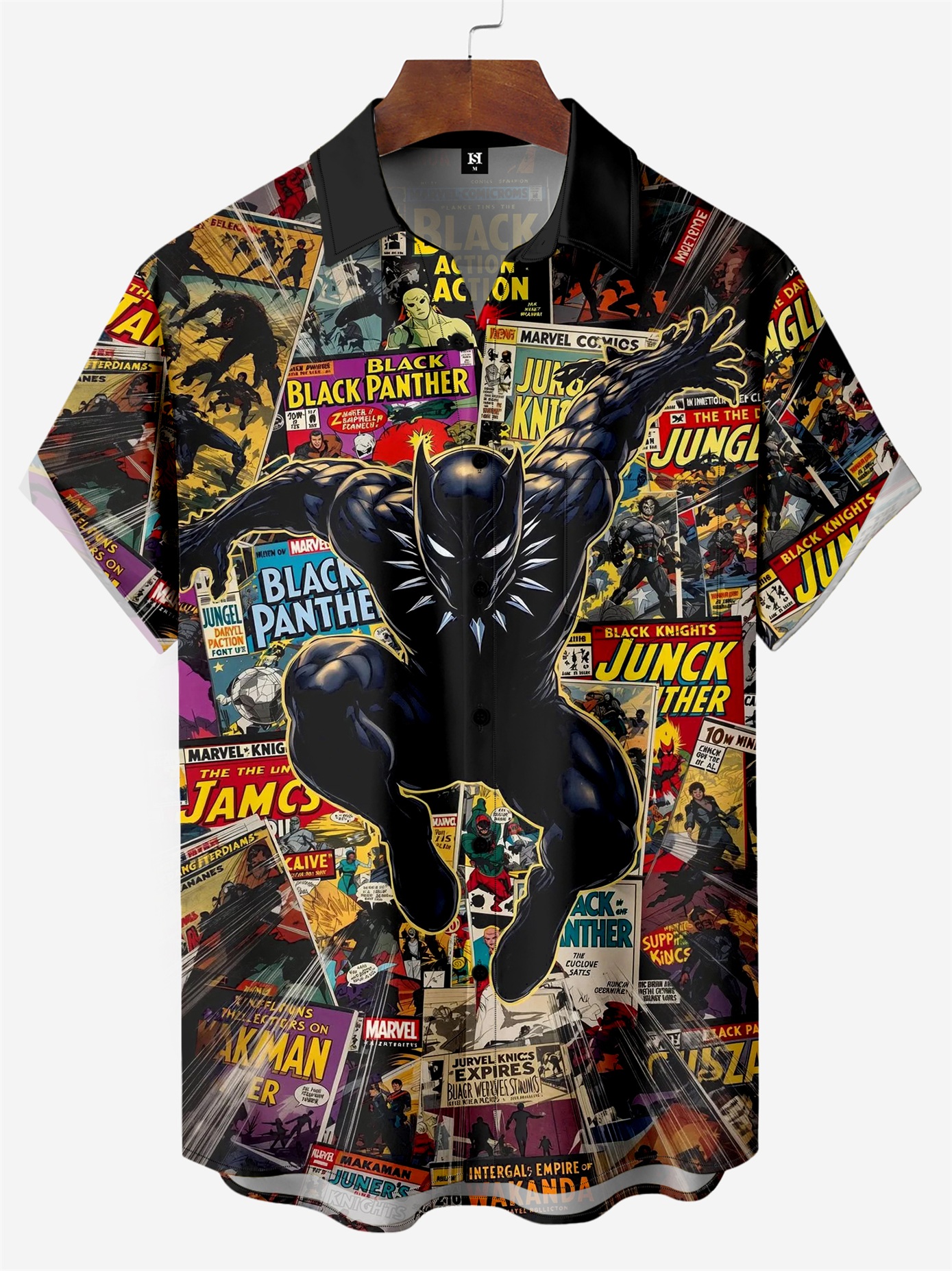 Men's Classic Comic Print Short Sleeve Shirt A512