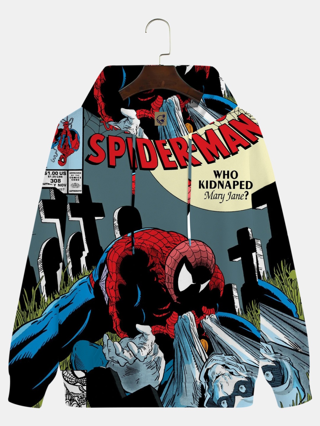 Men's Comic Printed Hoodie 218