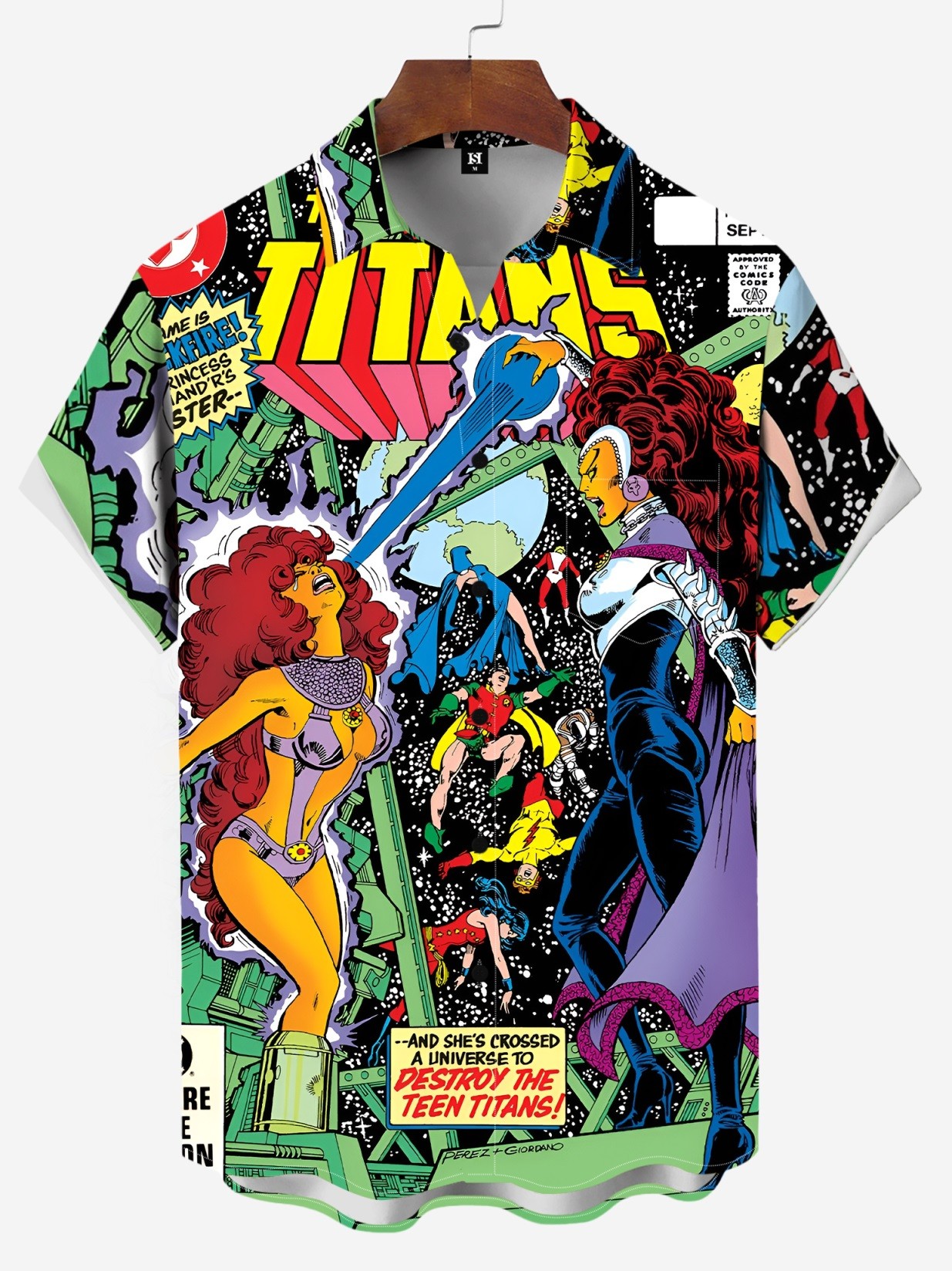 Men's Christmas Retro Hero Series Comic Poster Short-Sleeve Shirt 002
