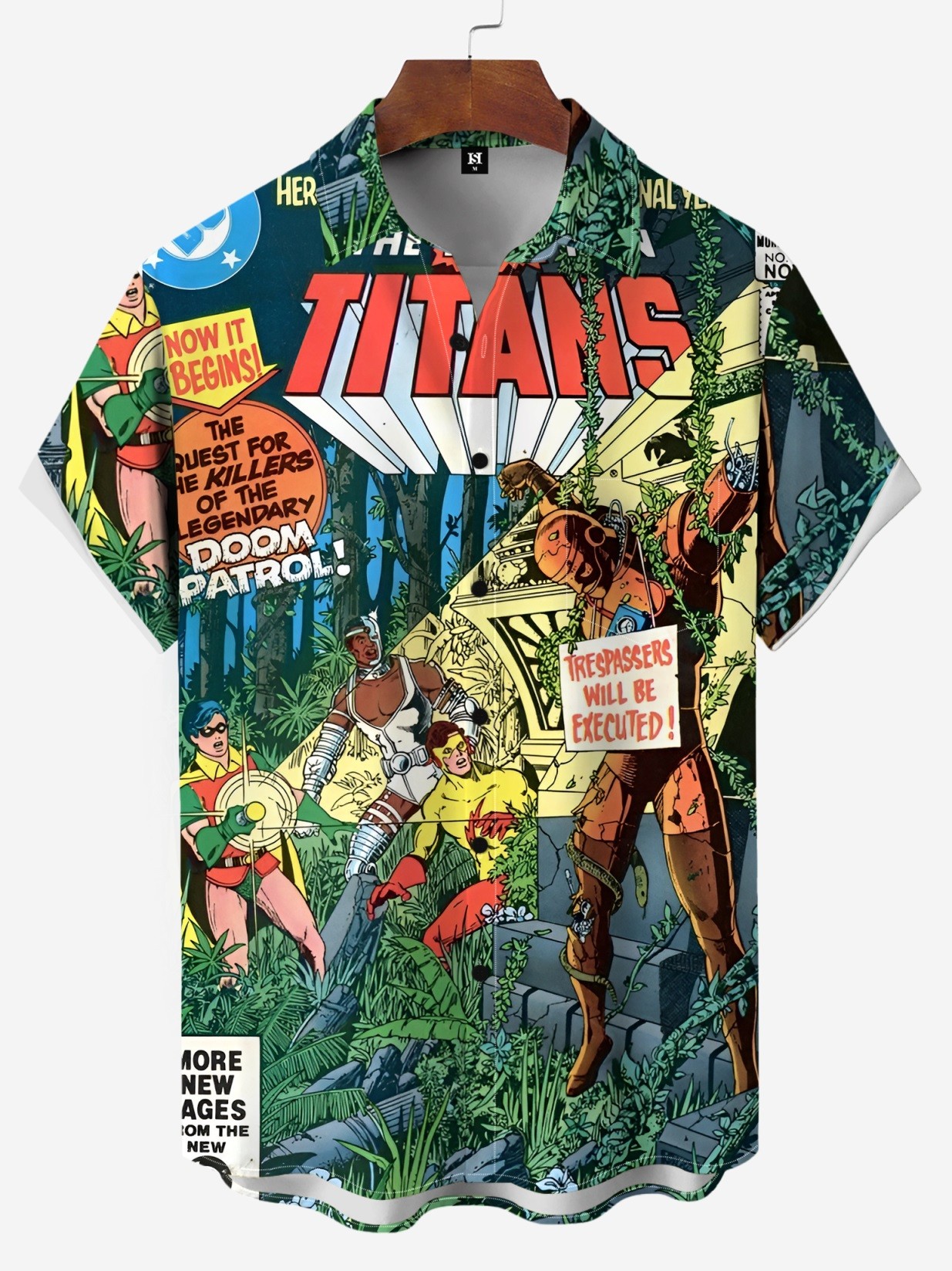 Men's Christmas Retro Hero Series Comic Poster Short-Sleeve Shirt 003