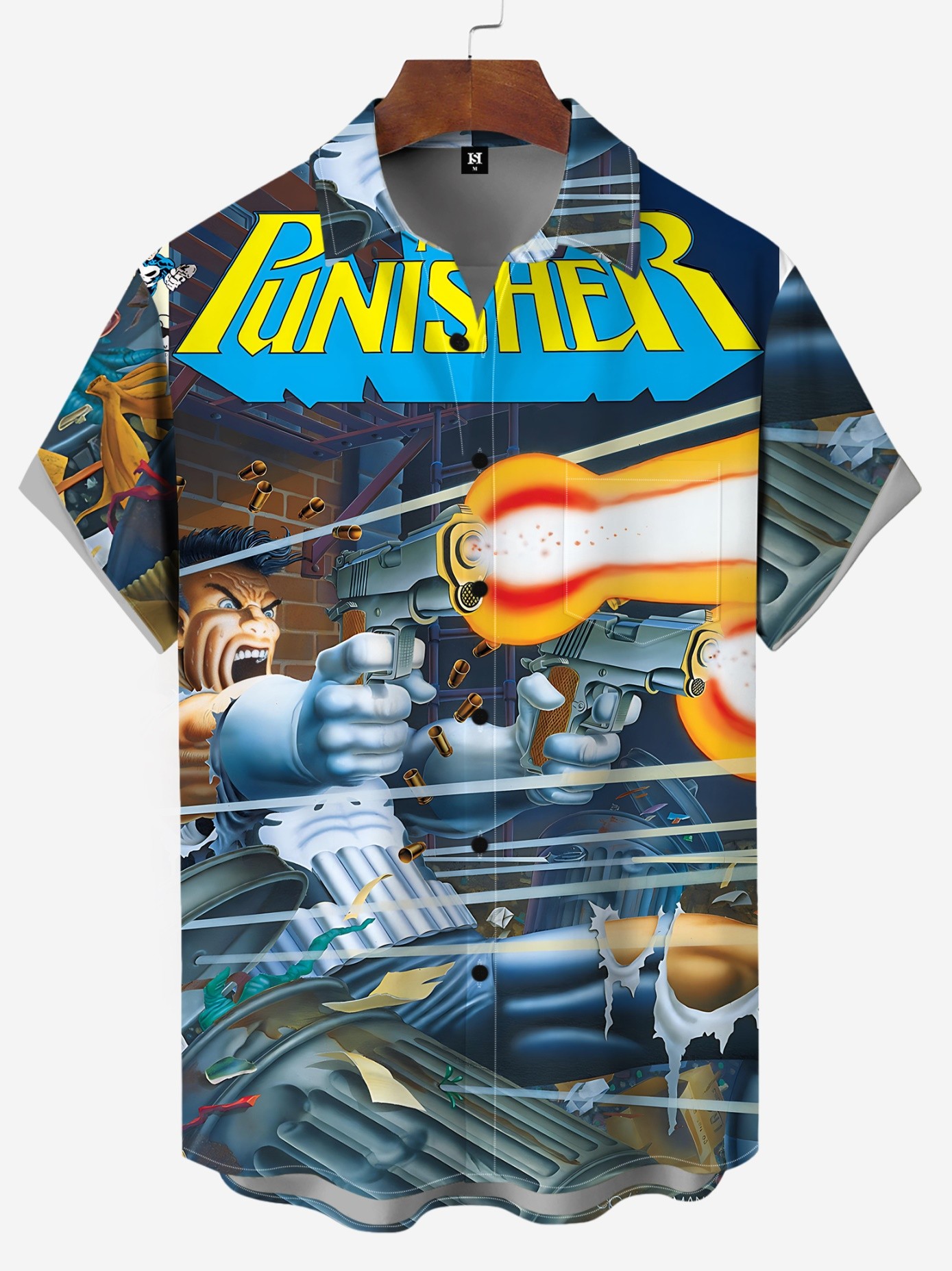 Men's Comic Printed Short Sleeved Shirt 4479