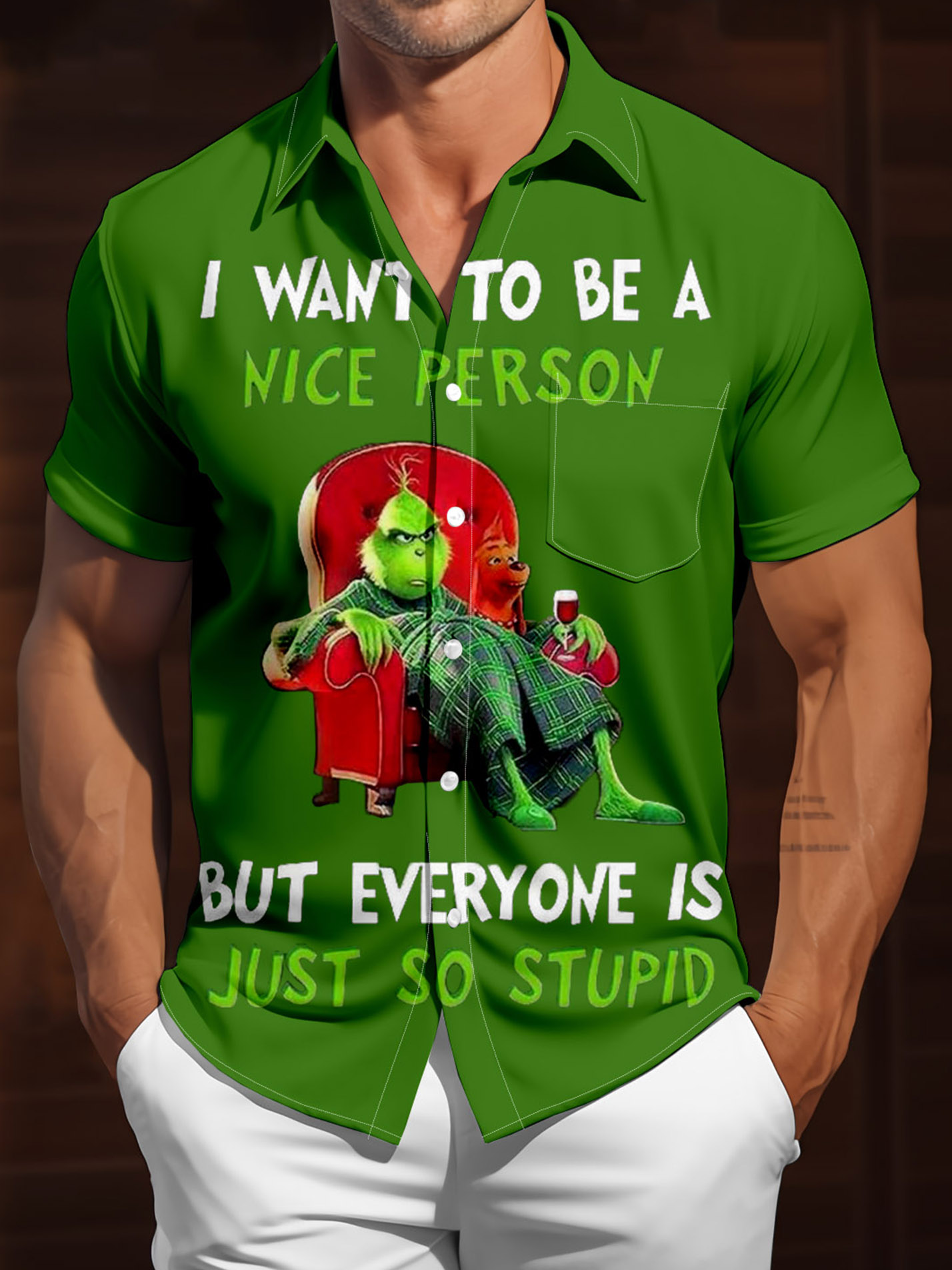Men's Christmas Limited Cartoon Pattern Shirt
