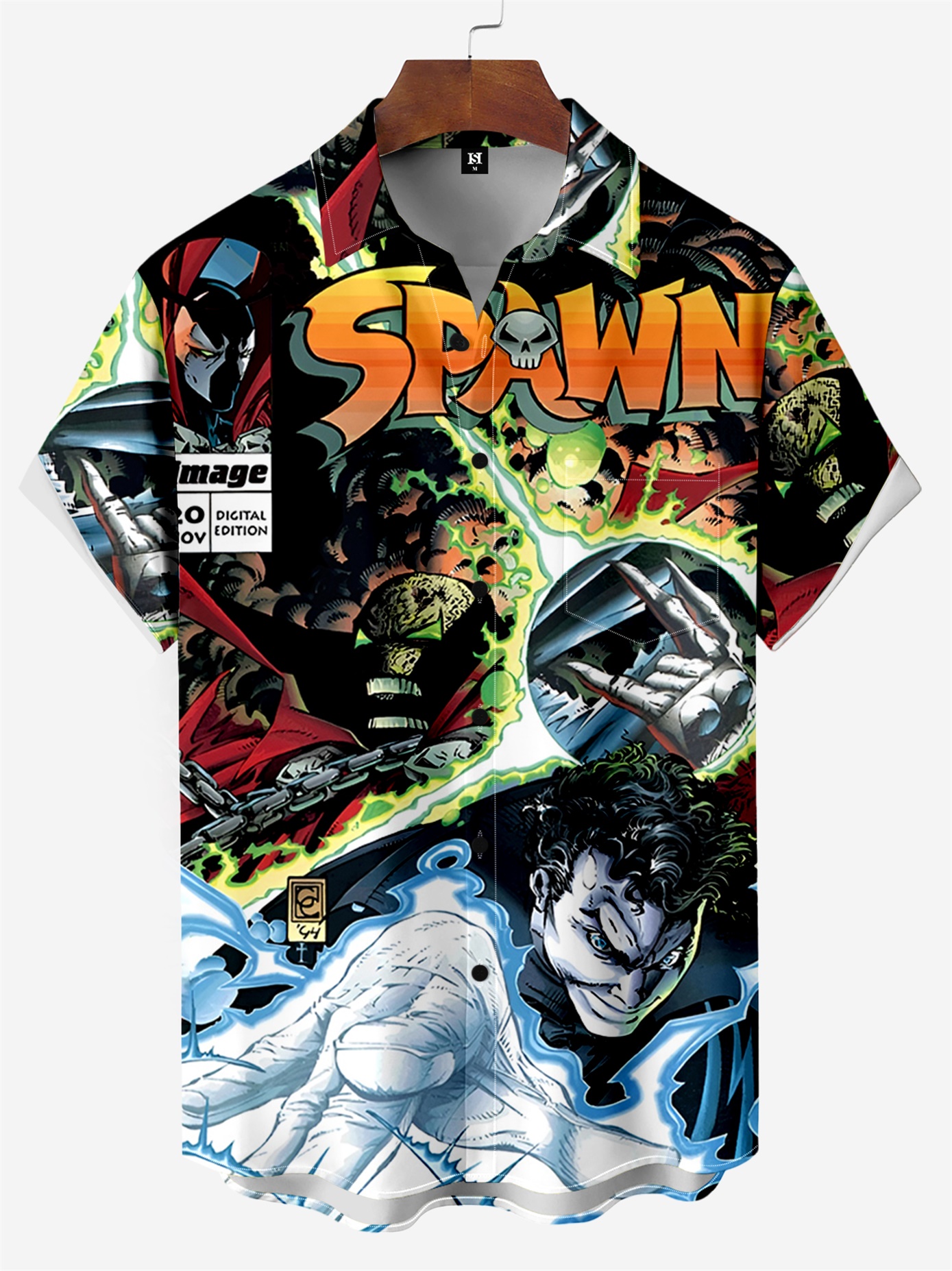 Men's Classic Comic Print Short Sleeve Shirt 18