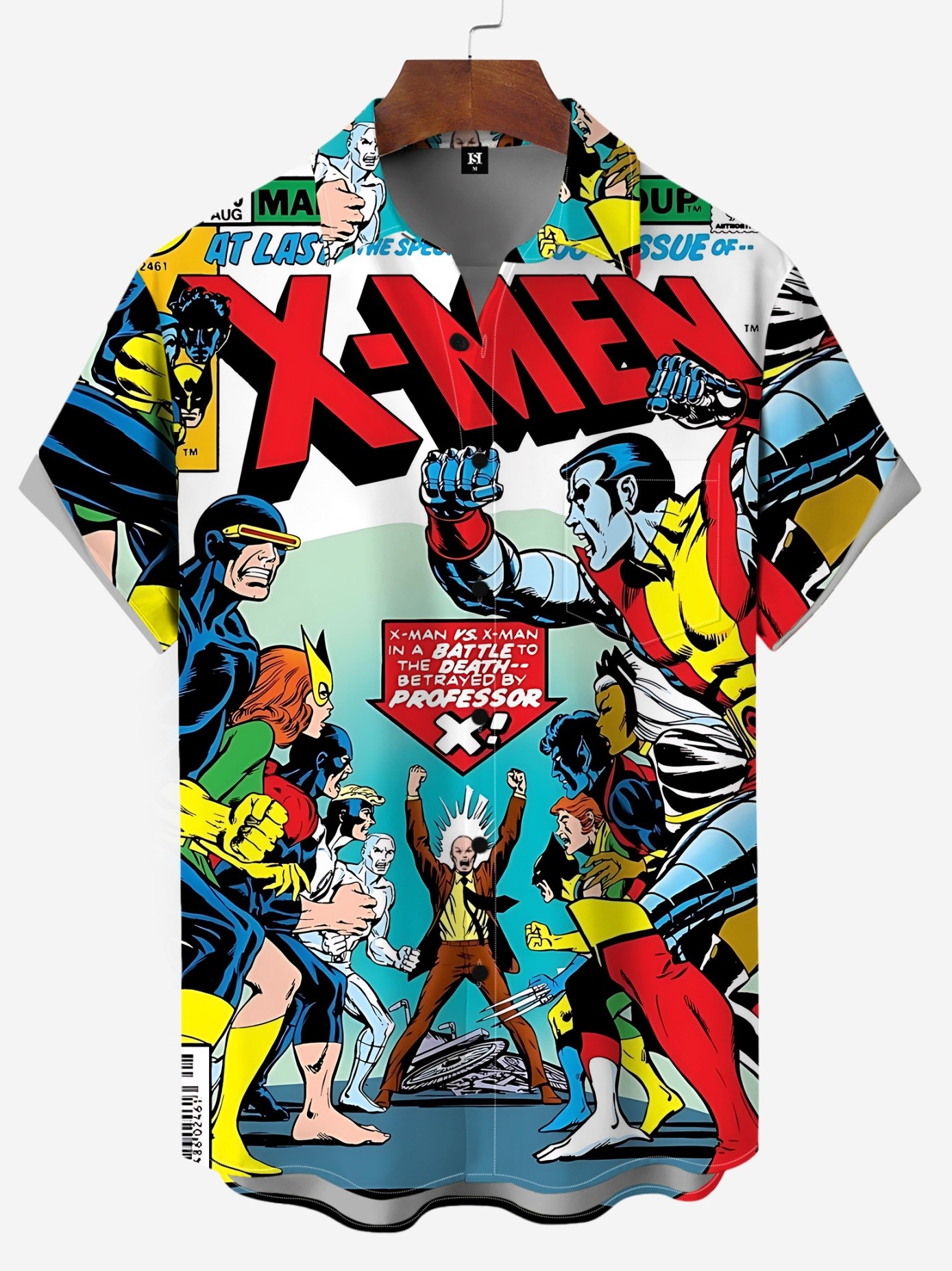 Men's Comic Printed Short Sleeved Shirt 4490