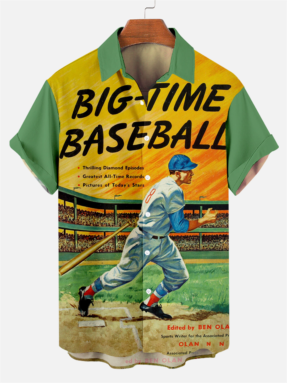 Men's Classic Vintage American Baseball Print Shirt