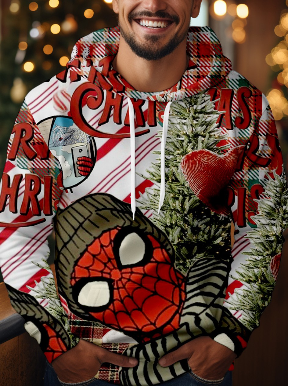 80s Christmas American Hero Collection Printed Hoodie