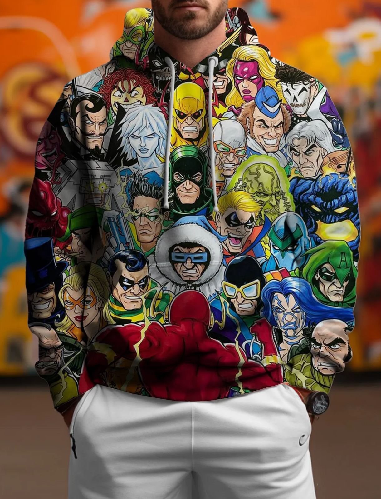 Classic Retro Heros Funny Pattern Pattern Hoodie