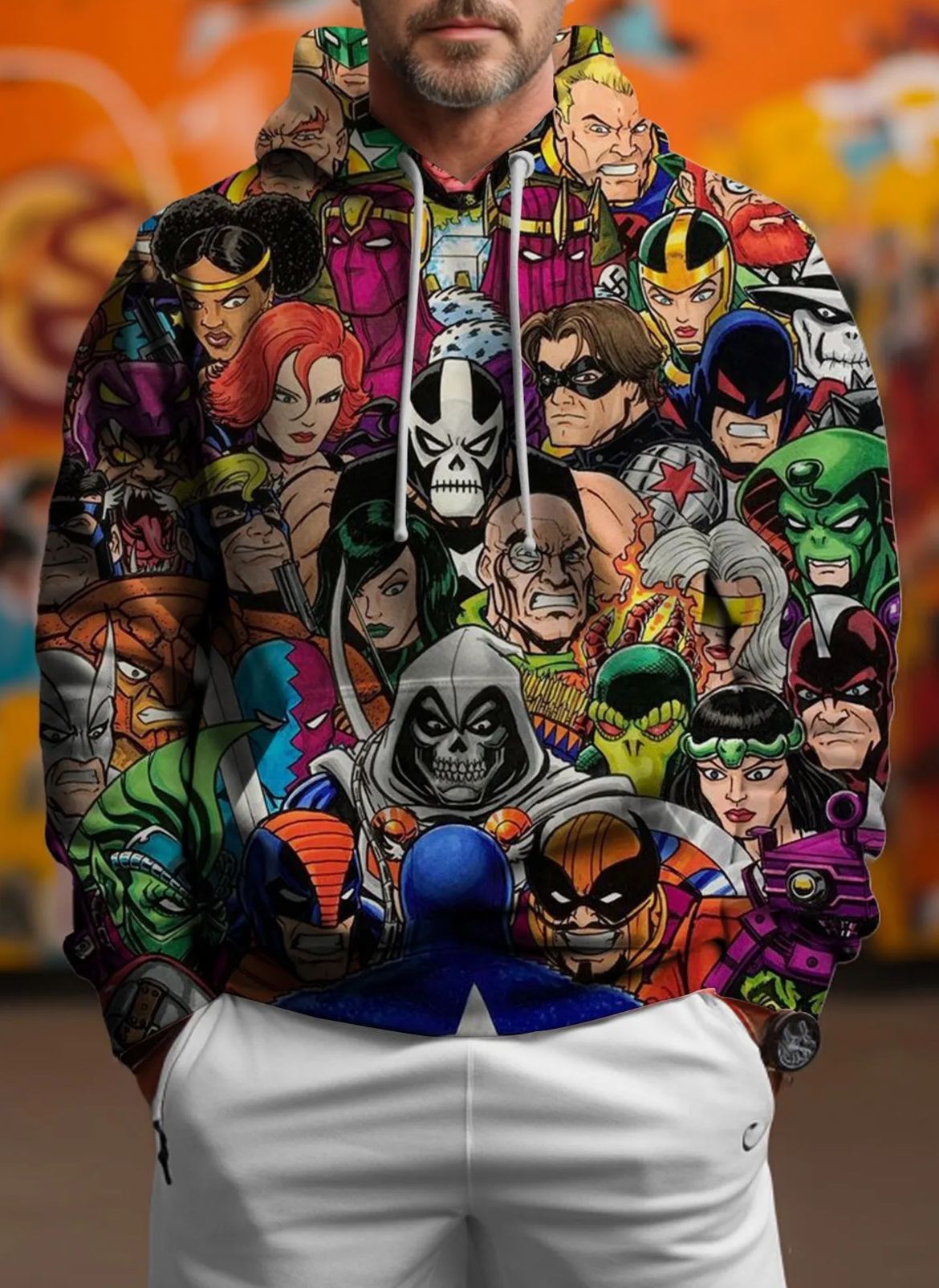 Classic Retro Heros Pattern3 Pattern Hoodie