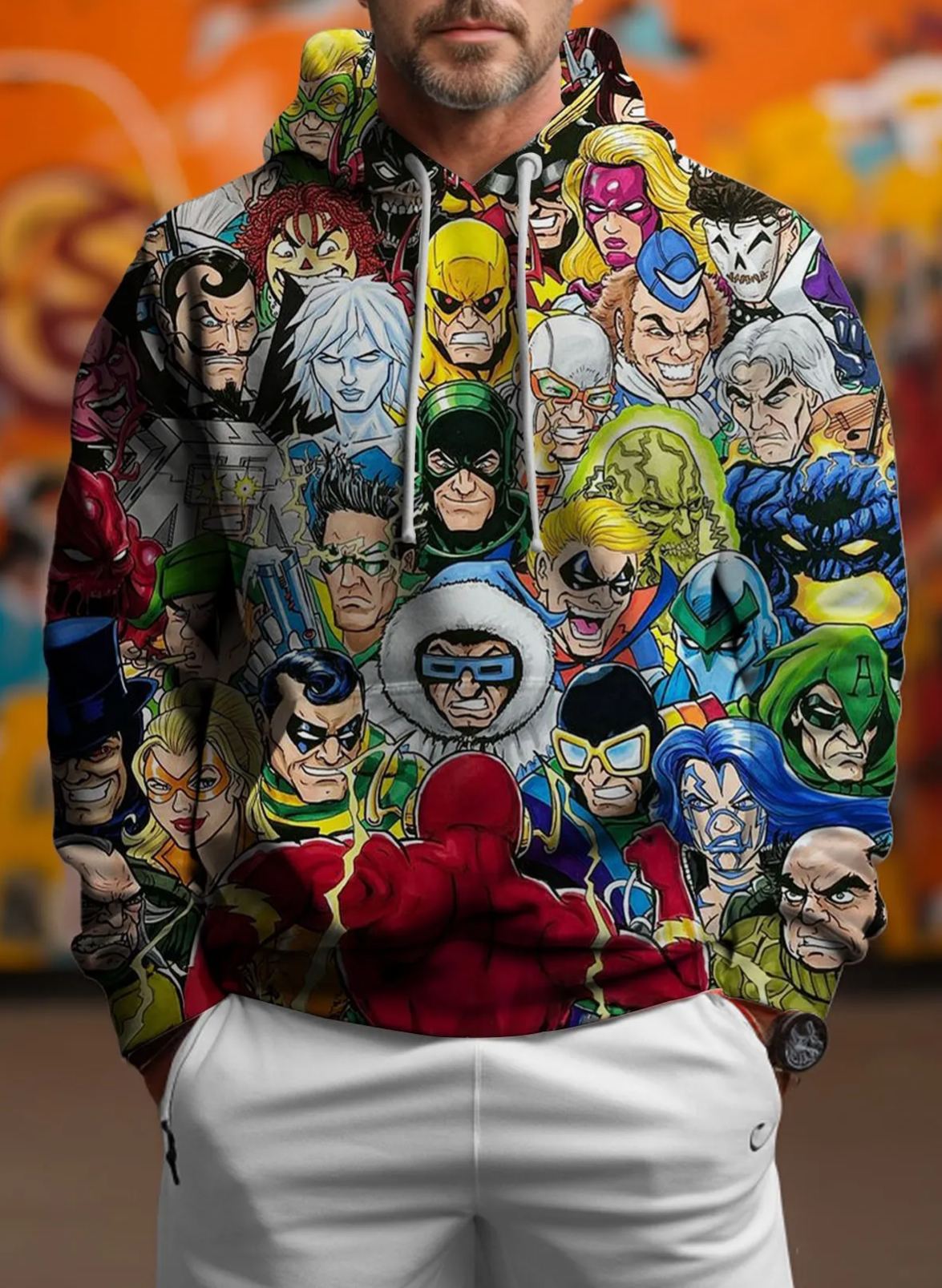 Classic Retro Heros Pattern2 Pattern Hoodie