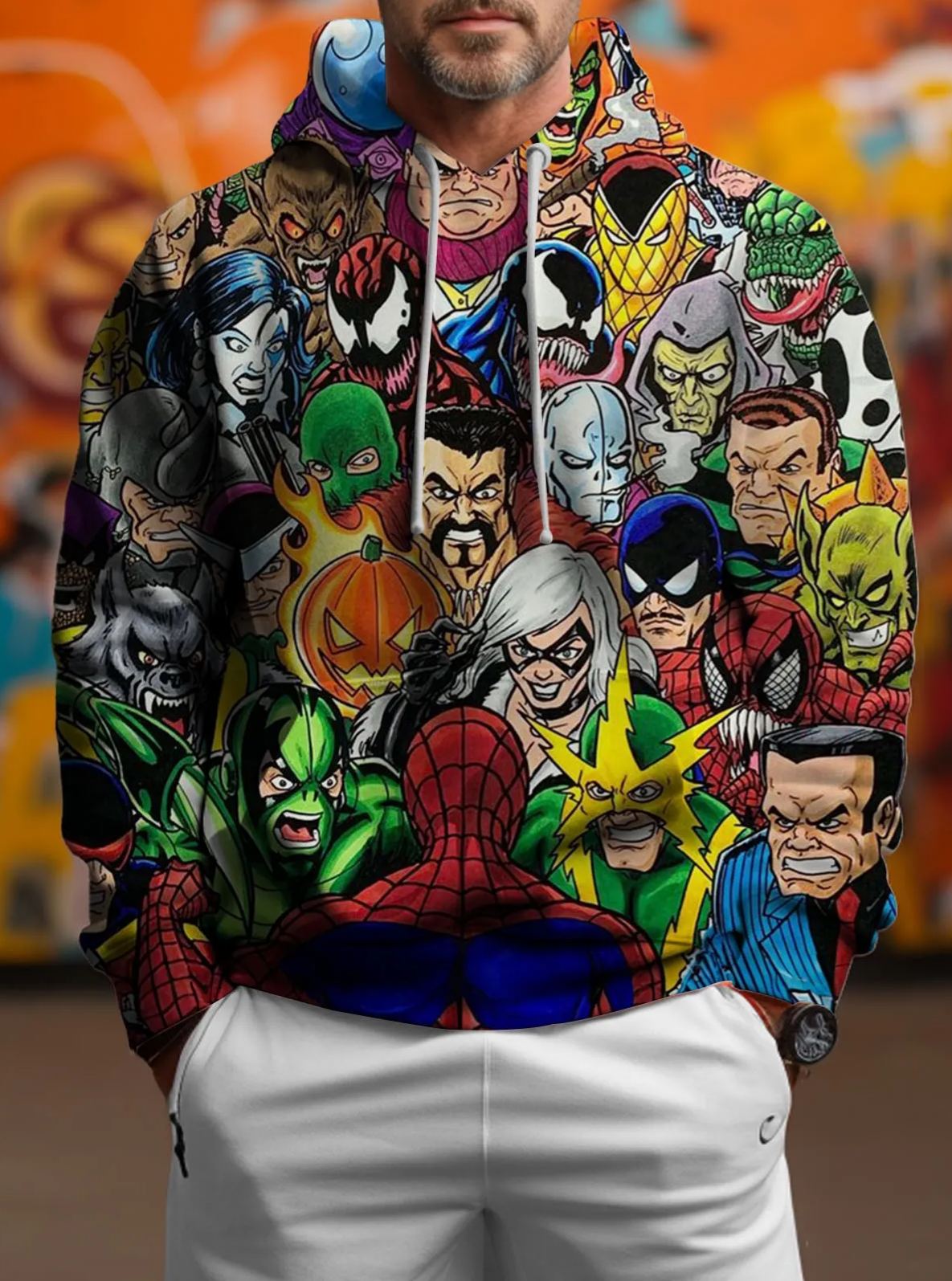 Classic Retro Heros Pattern4 Pattern Hoodie