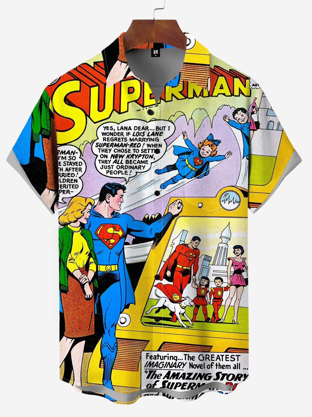 Men's Classic Comic Print Short Sleeve Shirt A402