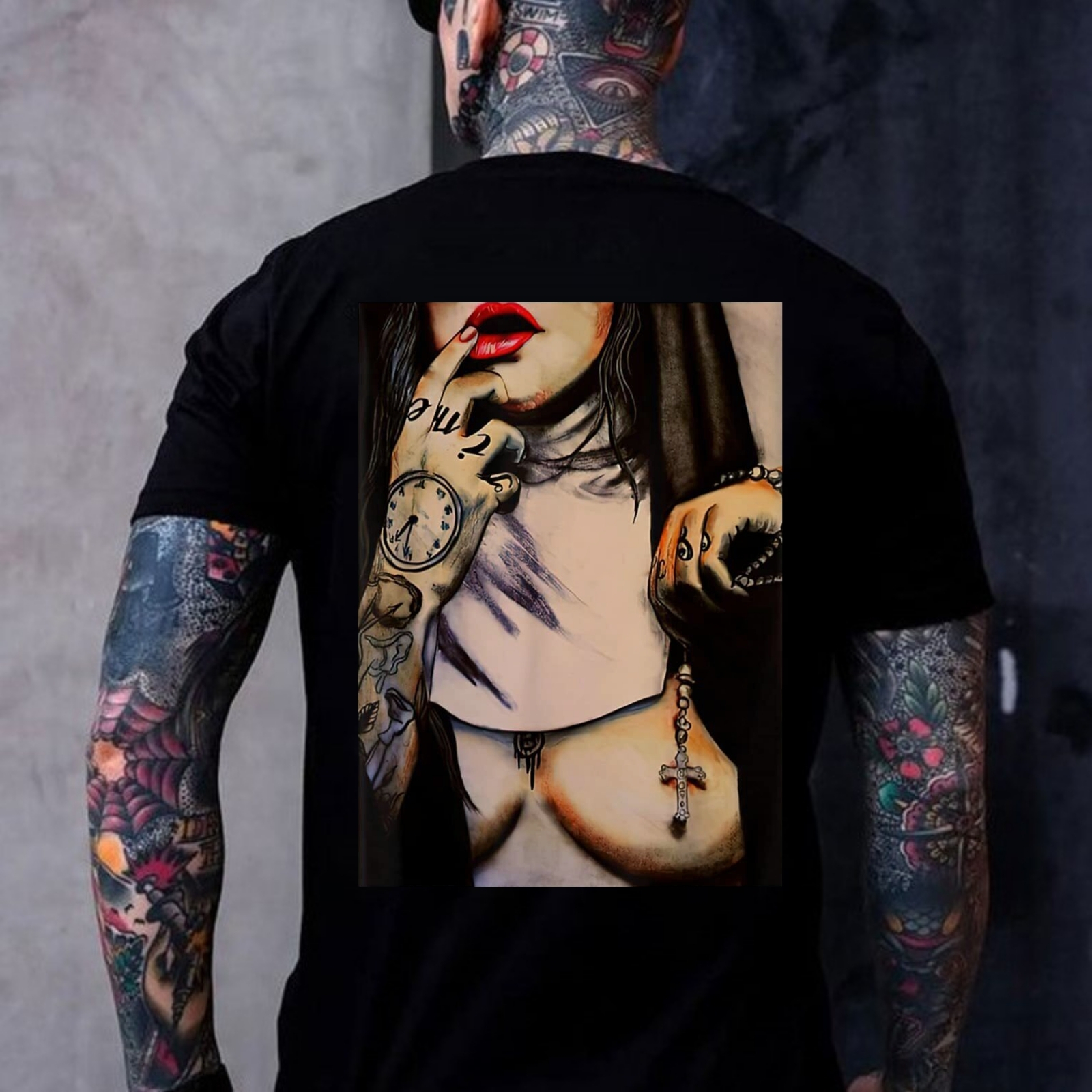 Naked Lady Graphic Vintage Style Black Print Men's T-shirt