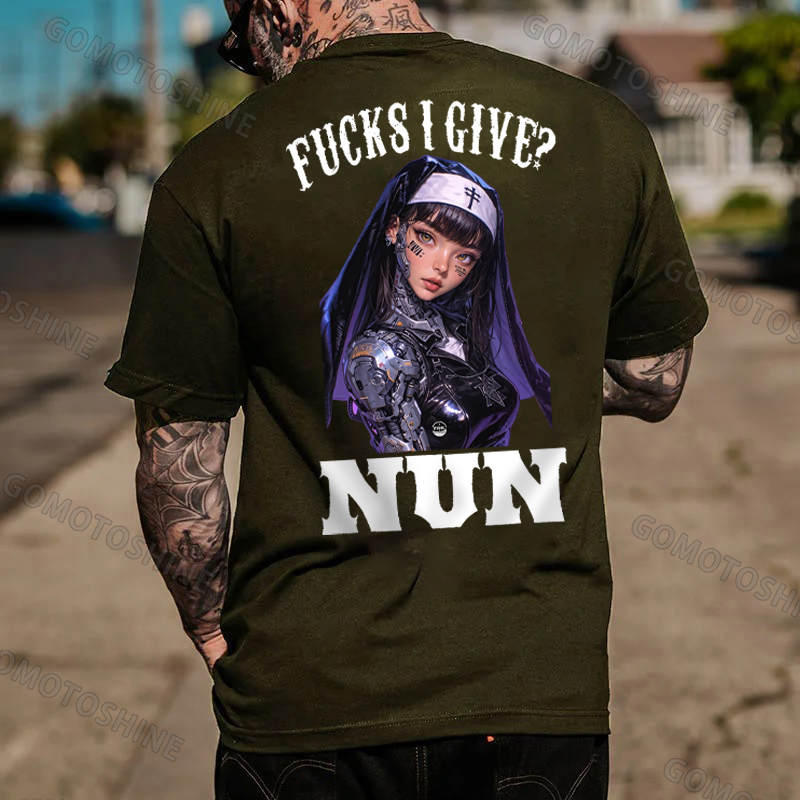 FUCKS I GIVE NUN Cyber Nun Print Men's T-Shirt