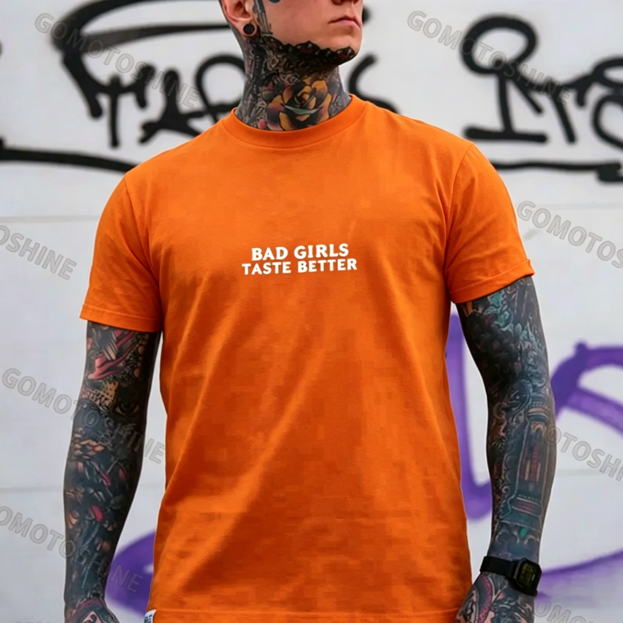 BAD GIRLS TASTE BETTER Sucking Finger Nun Print Men's T-Shirt