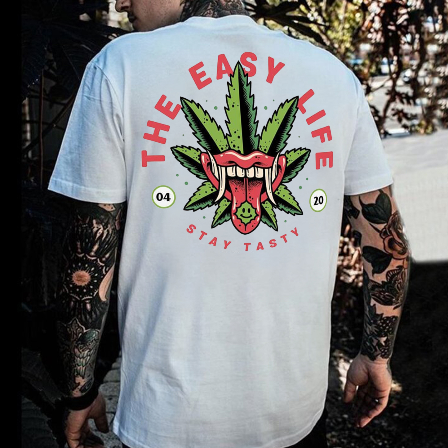 THE EASY LIFE STAY TASTY White Print T-shirt