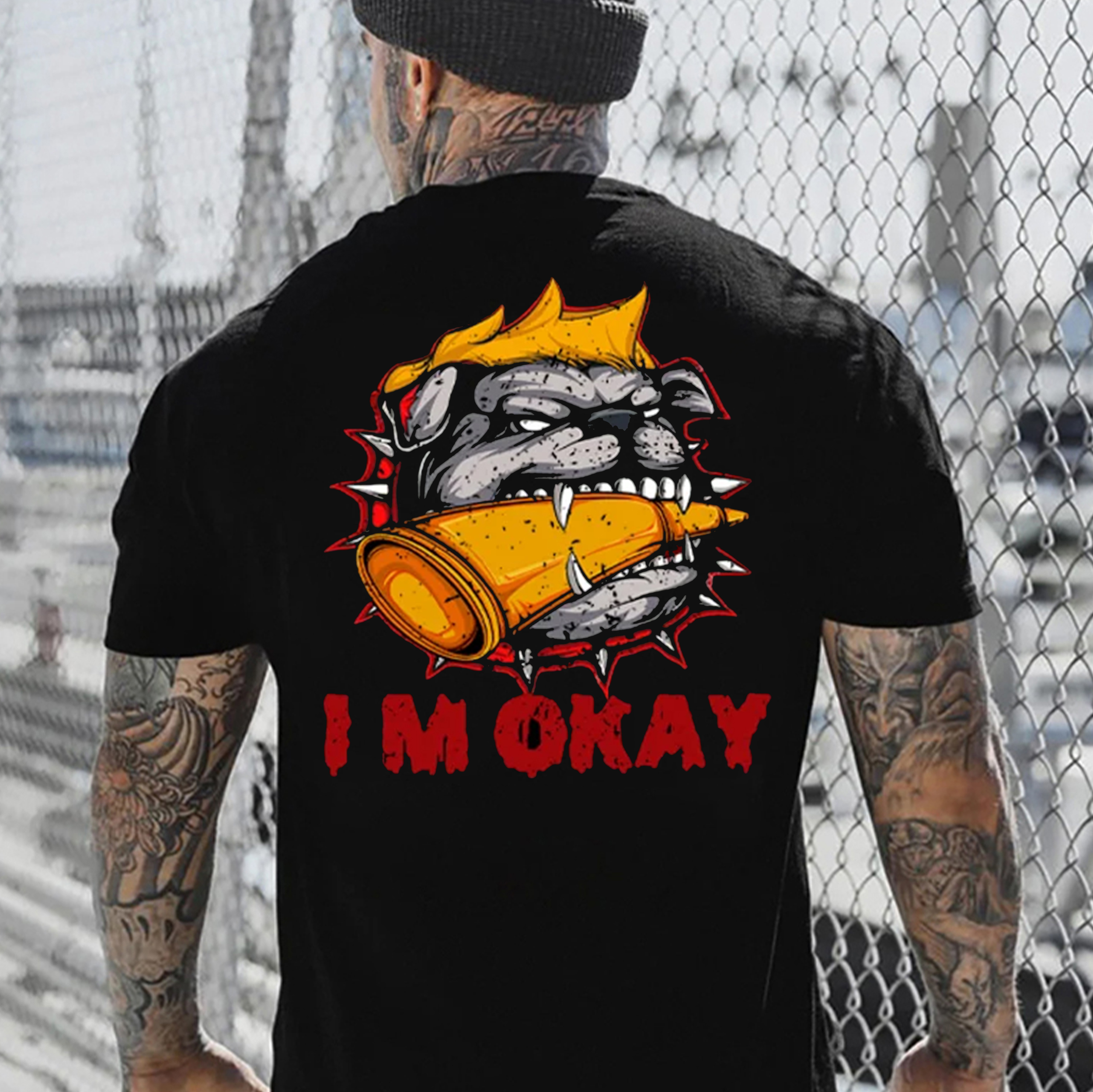 I'M OKAY Hound Print Men's T-Shirt
