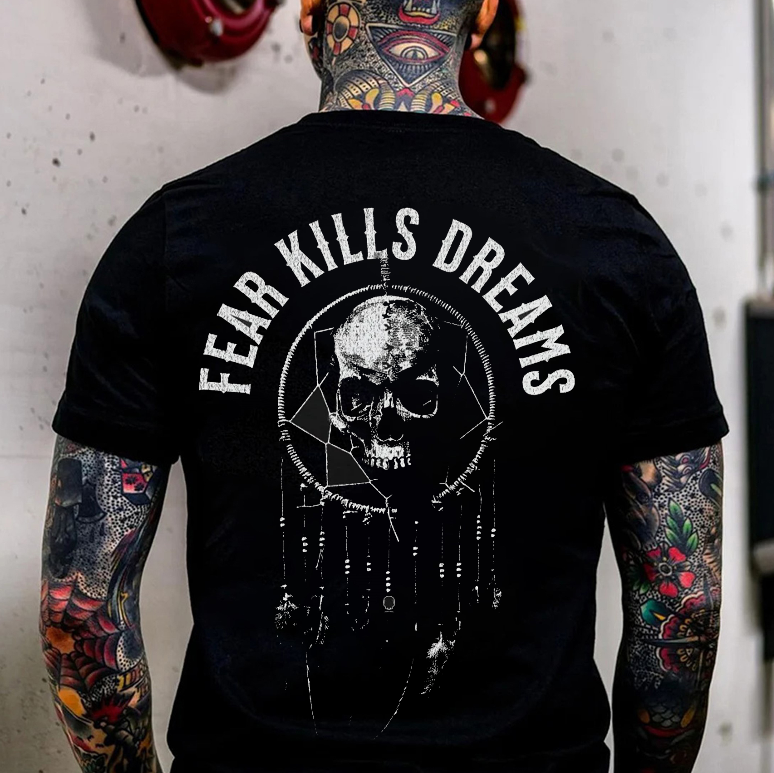 FEAR KILLS DREAMS Skull Print Men's T-Shirt