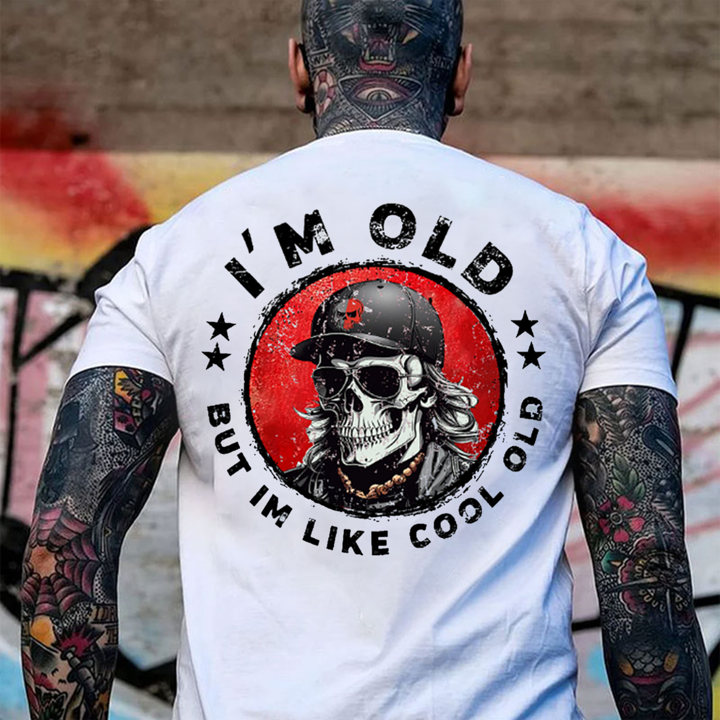 I'M OLD BUT I'M LIKE COOL OLD Skeleton Print Men's T-Shirt