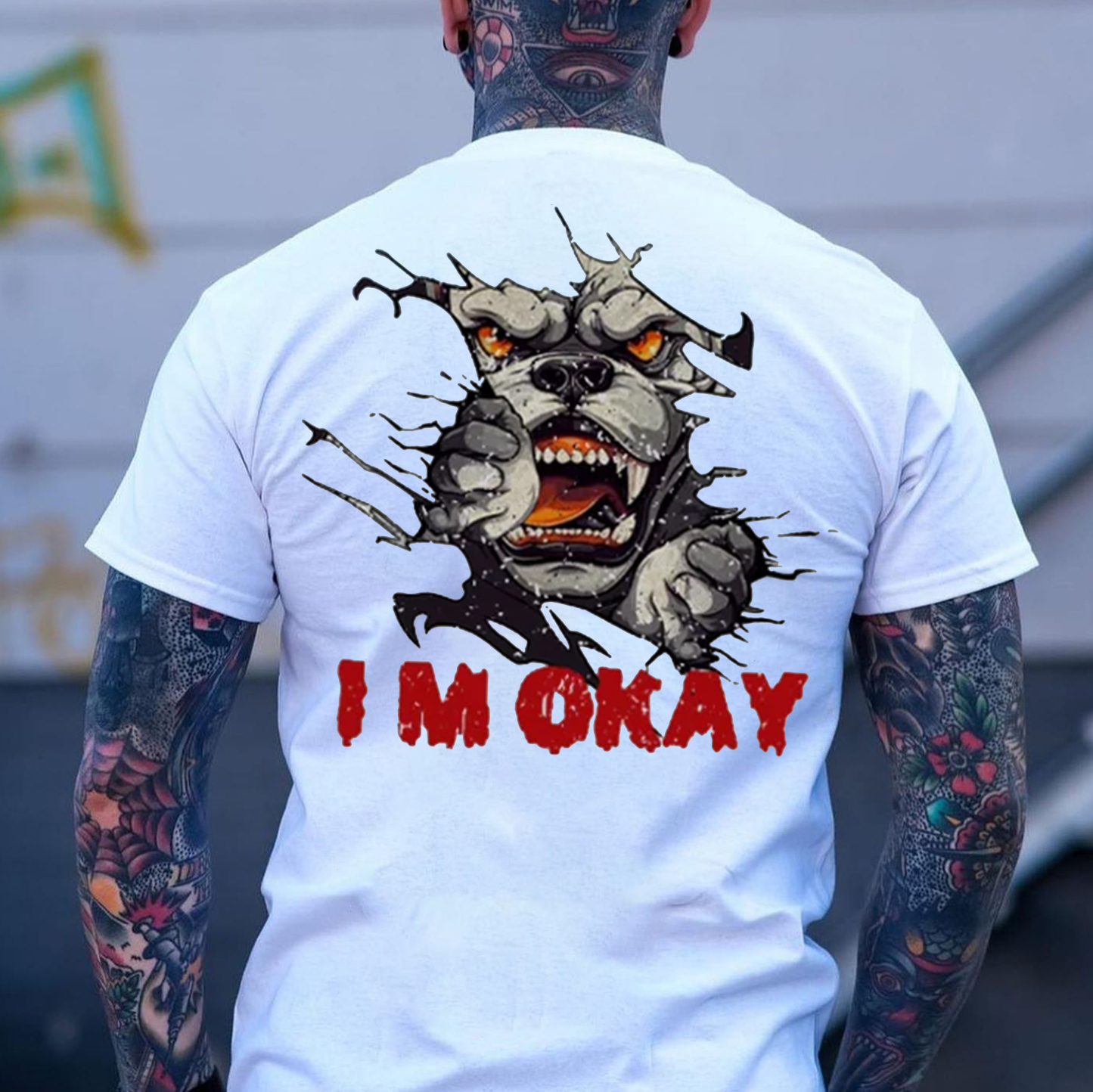 I'M OKAY Hound Print Men's T-Shirt