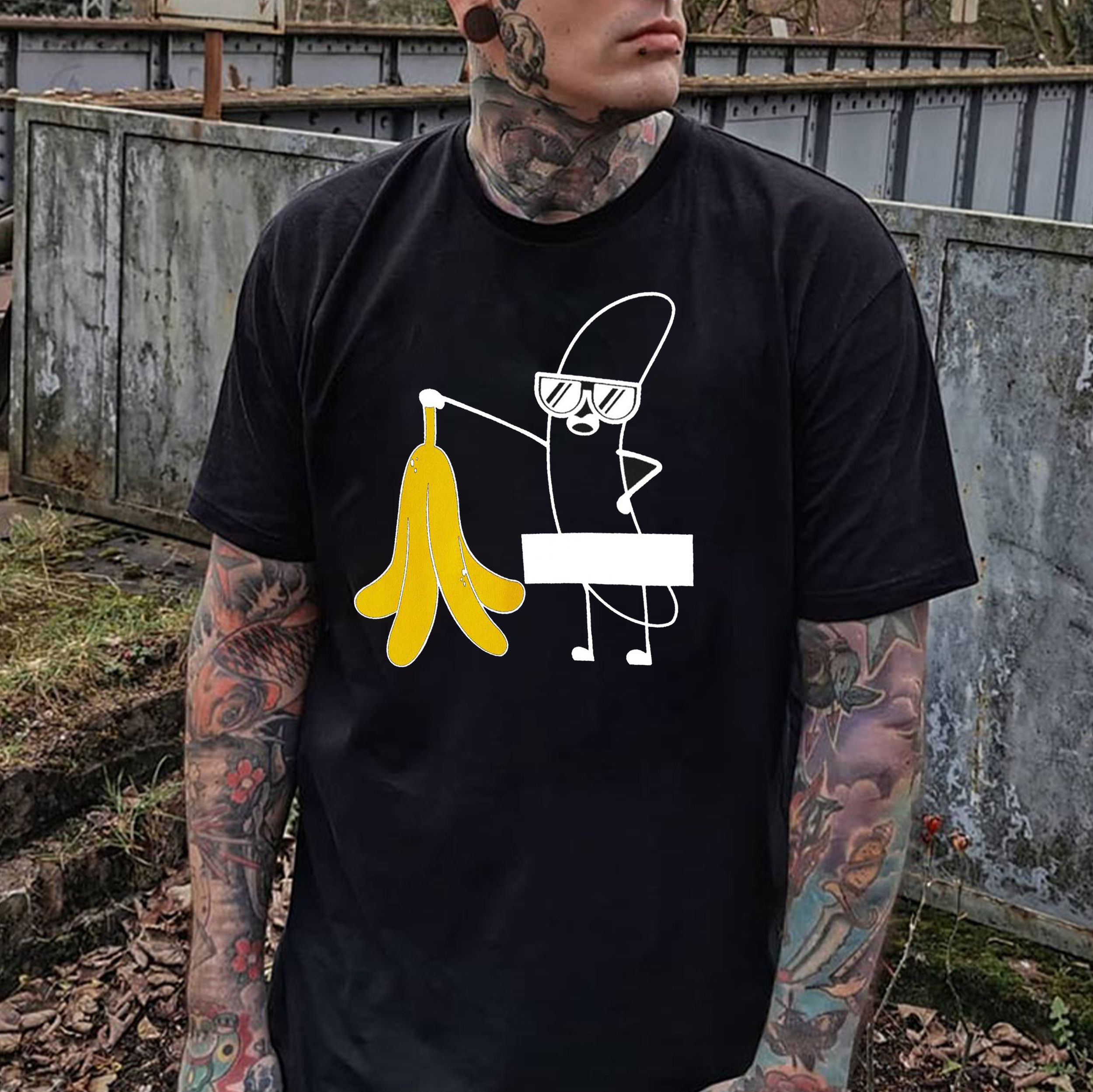 Peeled Naked Banana Black Print T-shirt