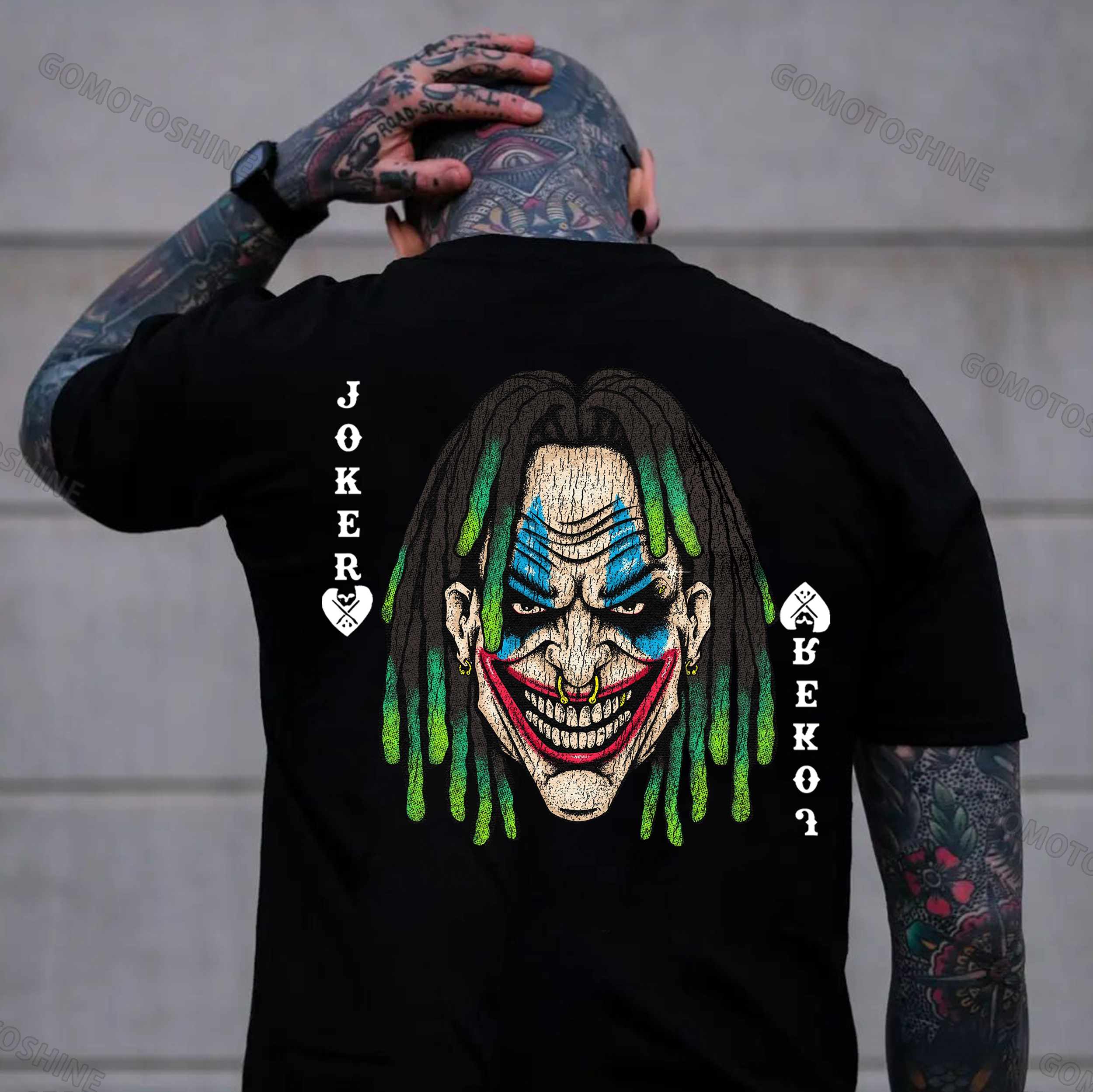 POKER JOKER OF SPADE Print Men's T-Shirt