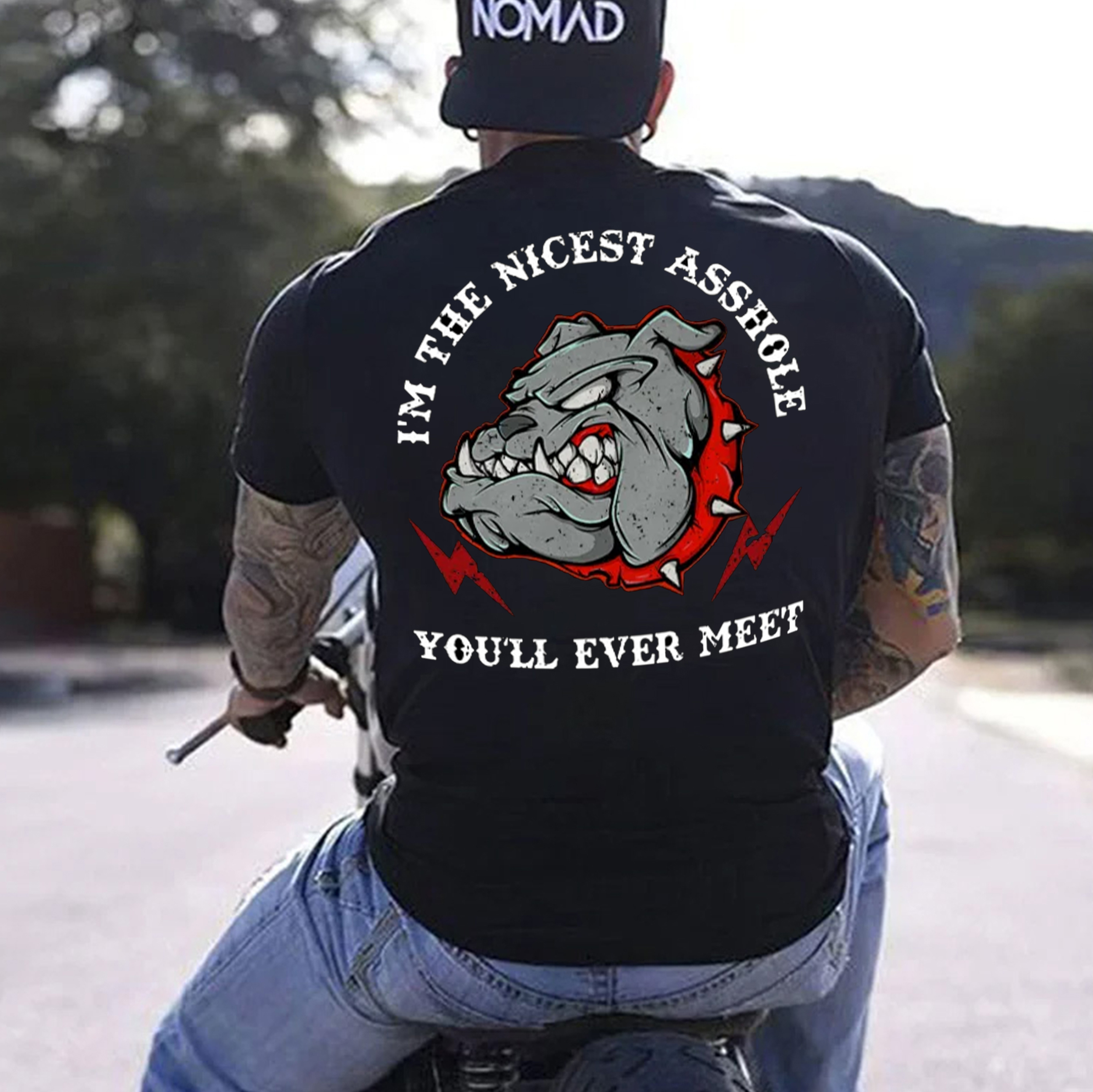 I'M THE NICEST ASSHOLE YOU'LL EVER MEET Hound Print Men's T-Shirt