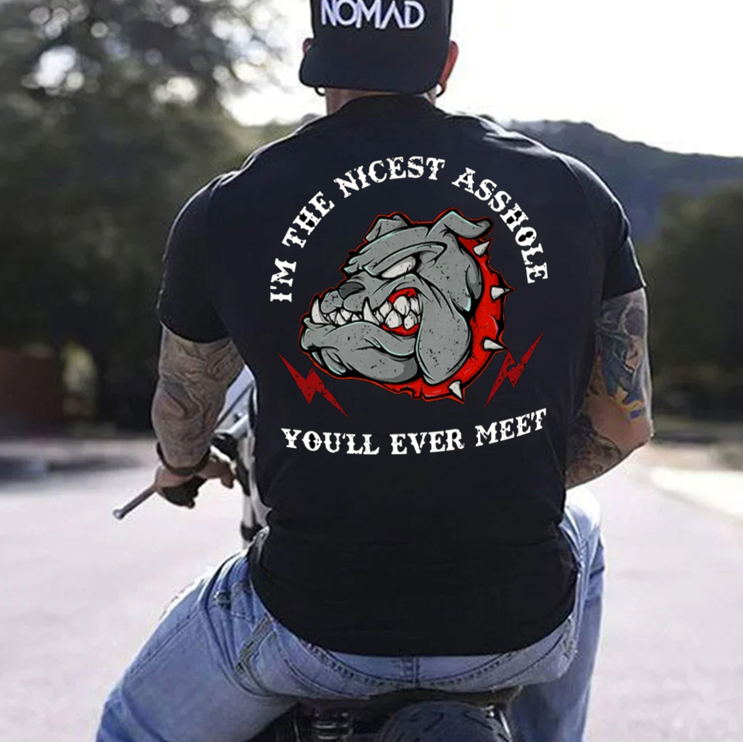 I'M THE NICEST ASSHOLE YOU'LL EVER MEET Hound Print Men's T-Shirt