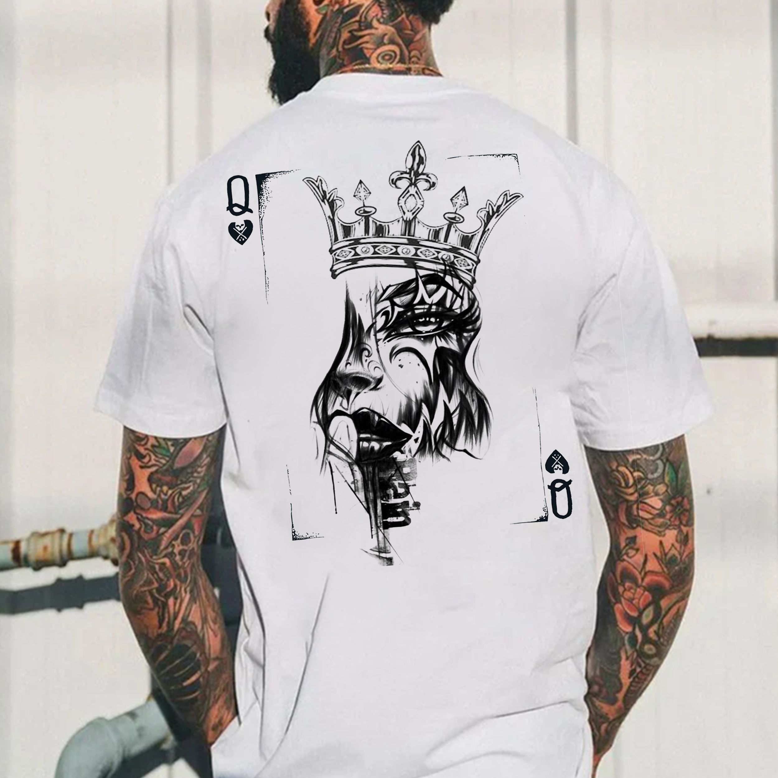 Fascination Queen Poker Q Print Men's T-shirt