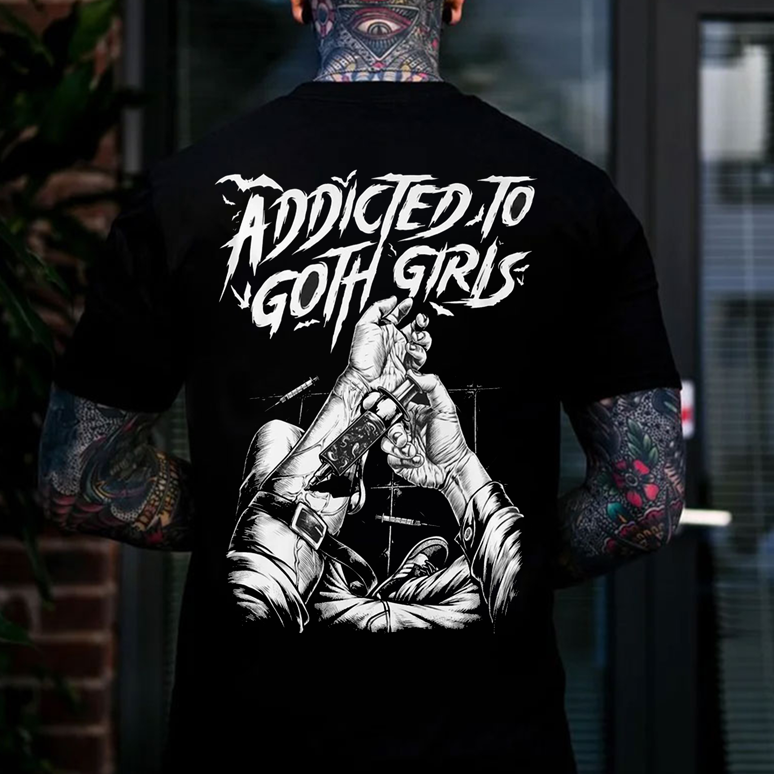 ADDICTED TO GOTH GIRLS Print Men's T-Shirt