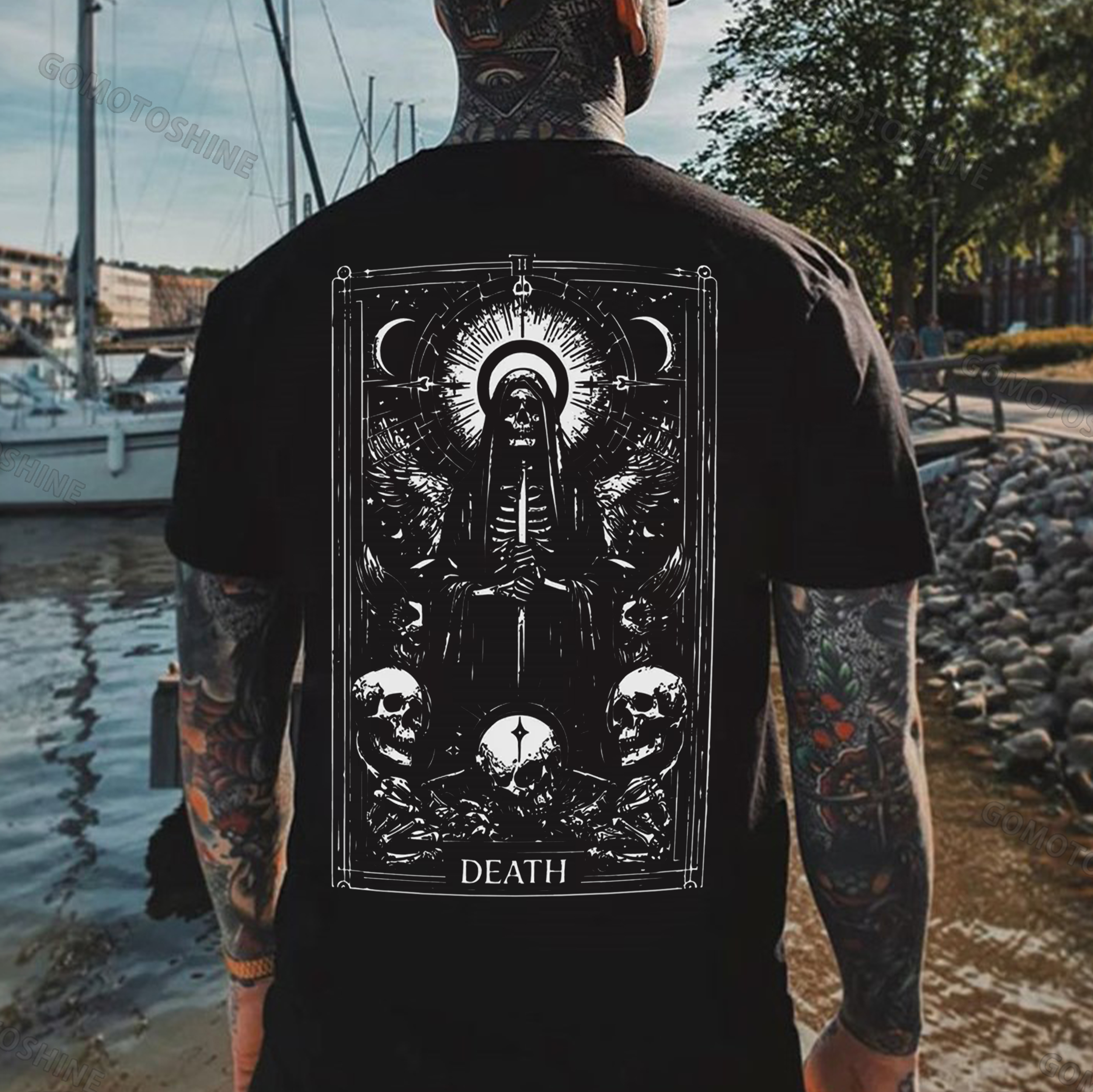 DEATH Skeleton Wizard Print Men's T-Shirt