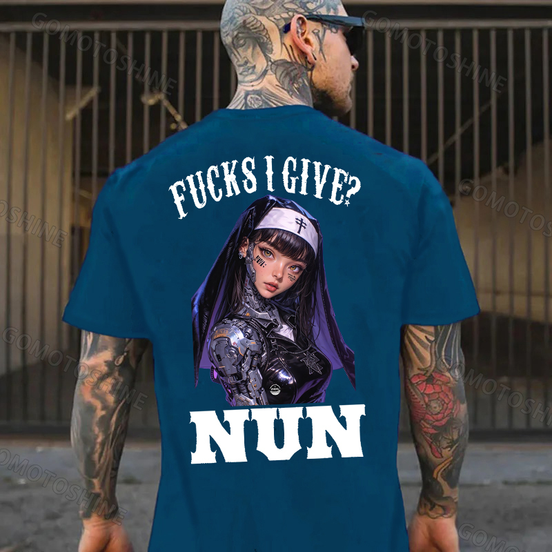 FUCKS I GIVE NUN Cyber Nun Print Men's T-Shirt