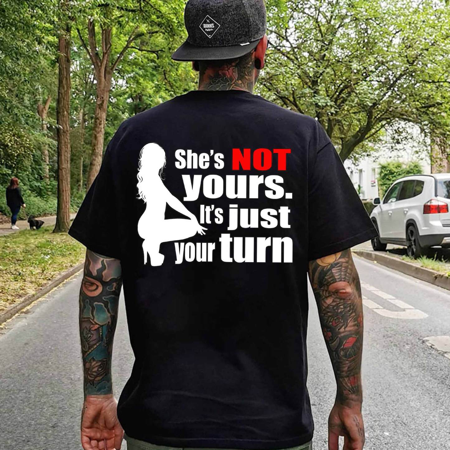 SHE'S NOT YOURS IT'S JUST YOUR TURN Naked Lady Print Men's T-shirt Image - 1