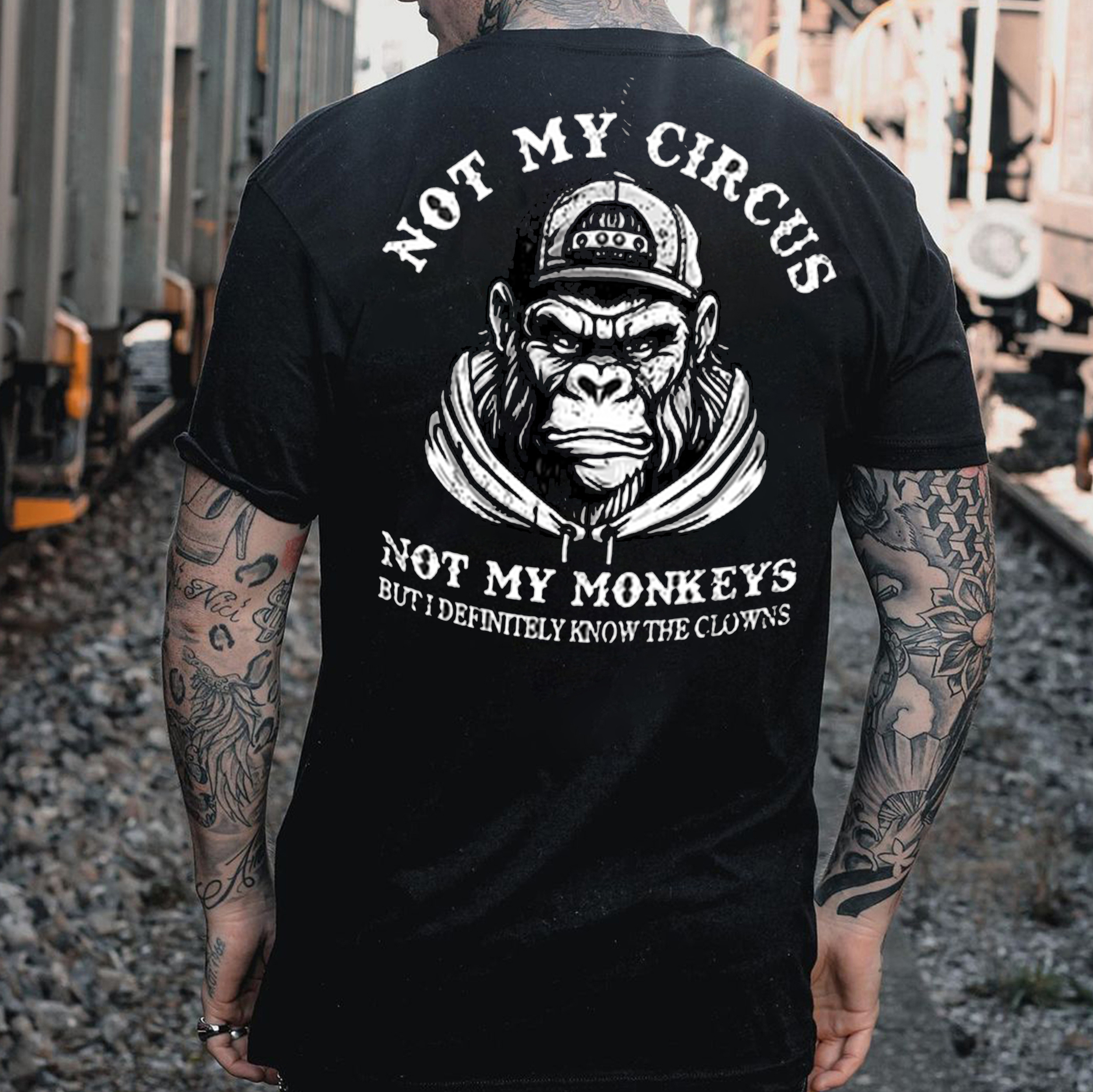 NOT MY CIRCUS NOT MY MONKEY Orangutan Print T-Shirt