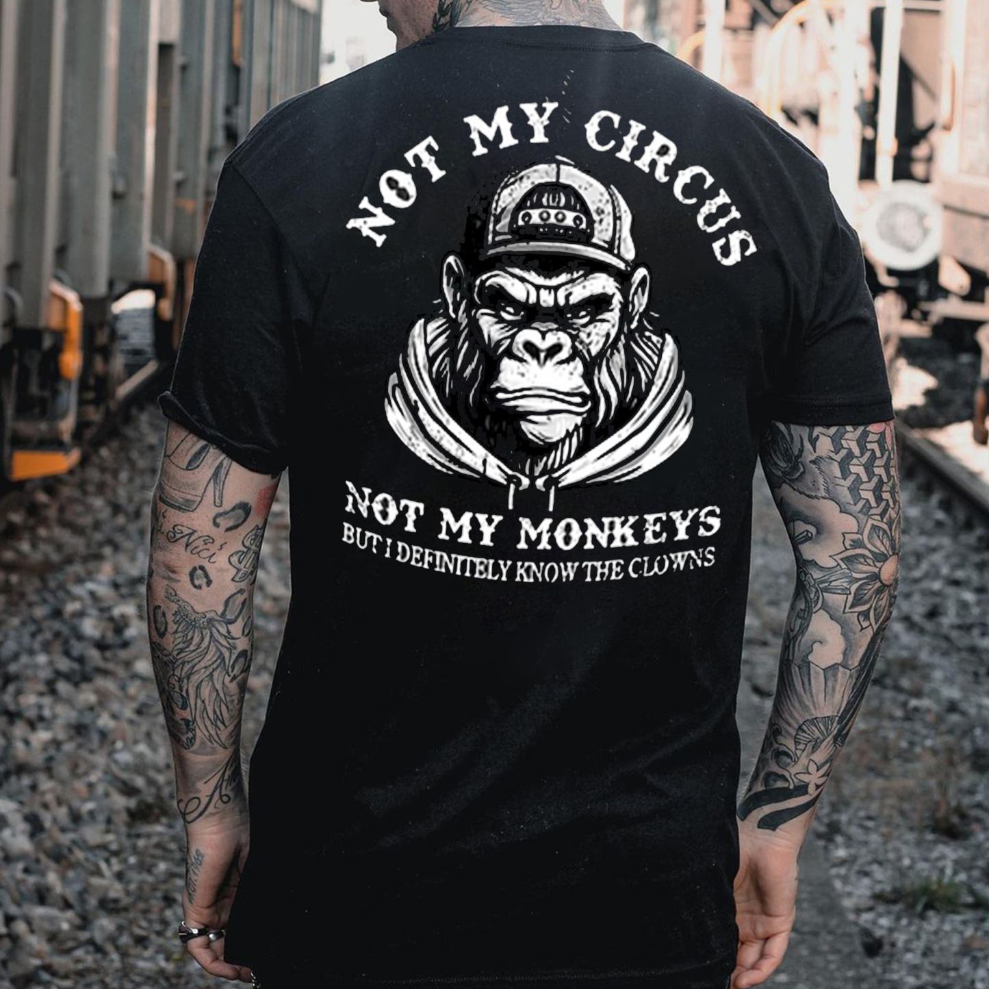 NOT MY CIRCUS NOT MY MONKEY Orangutan Print T-Shirt