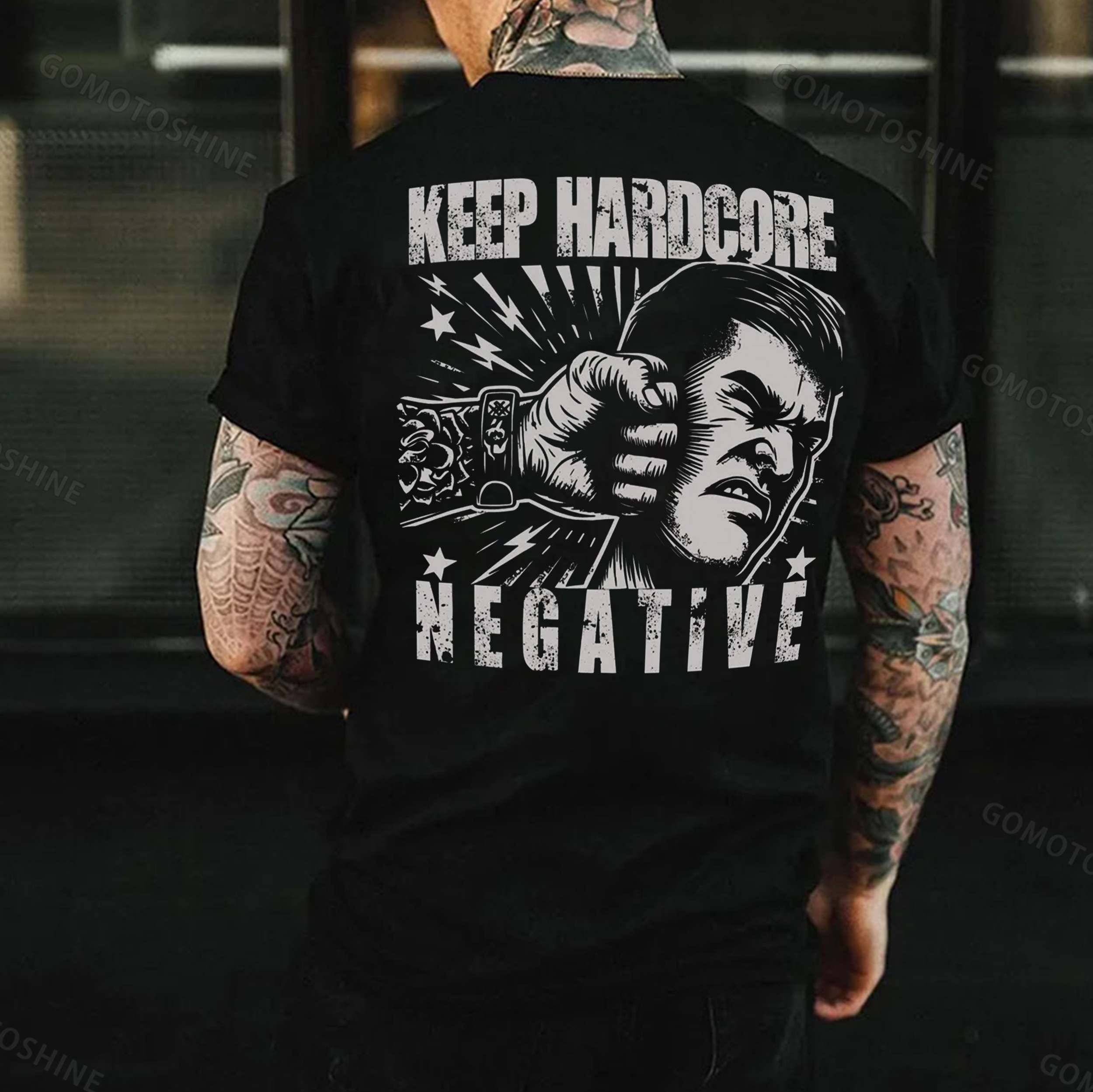 KEEP HARDCORE NEGATIVE Print Men's T-Shirt
