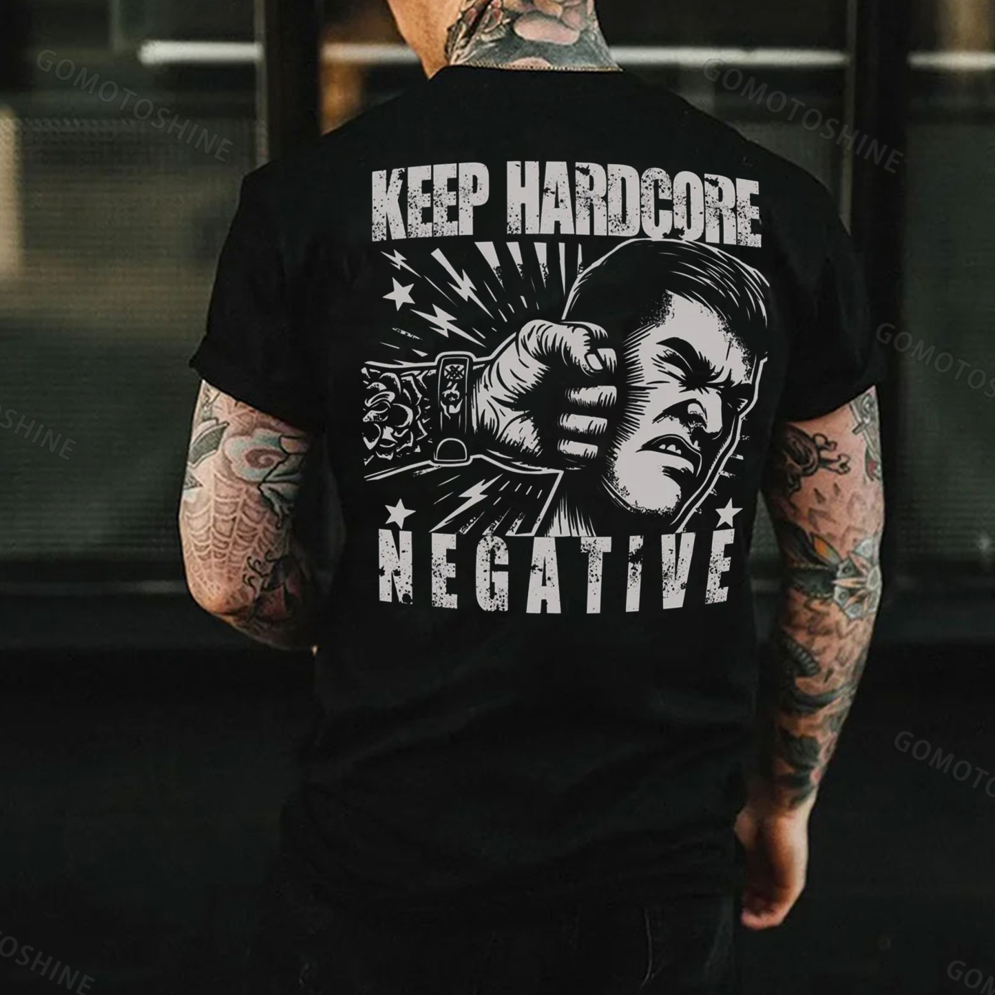 KEEP HARDCORE NEGATIVE Print Men's T-Shirt