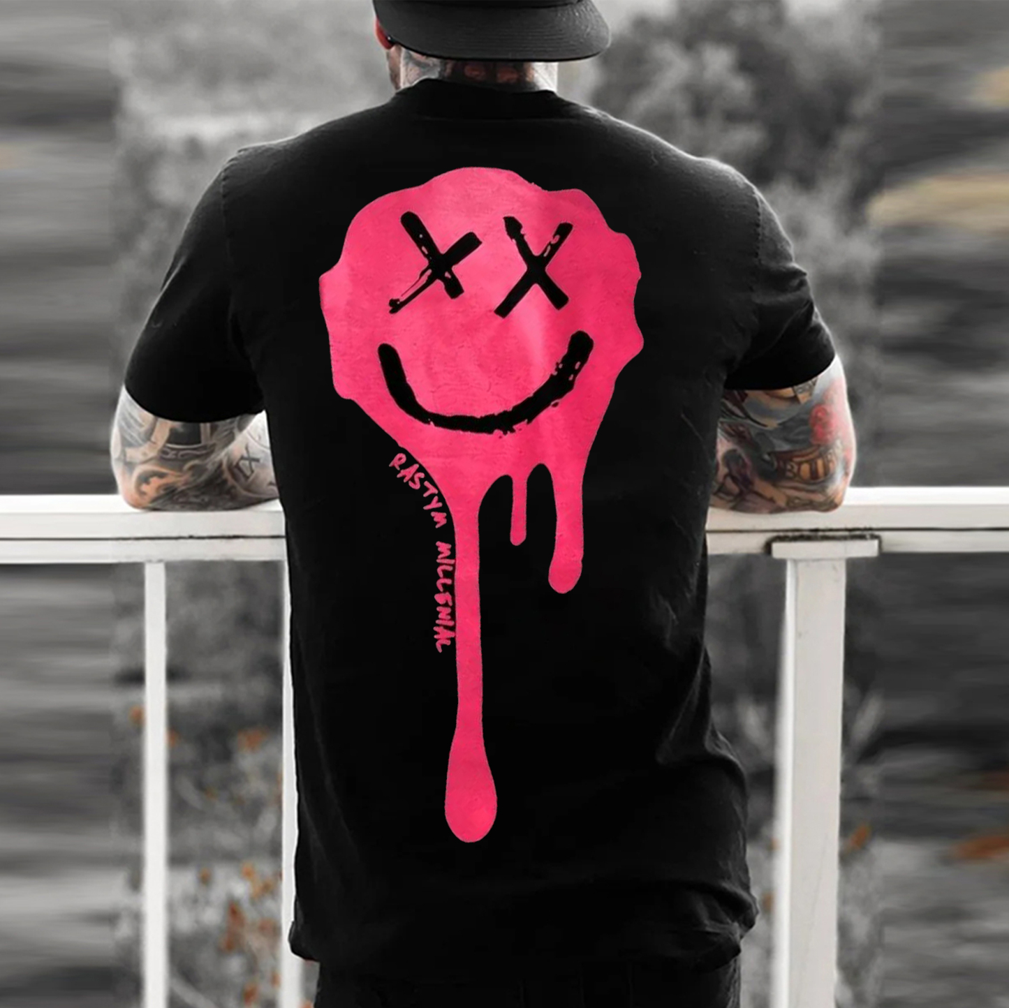 Emoji Graffiti Print Men's T-shirt