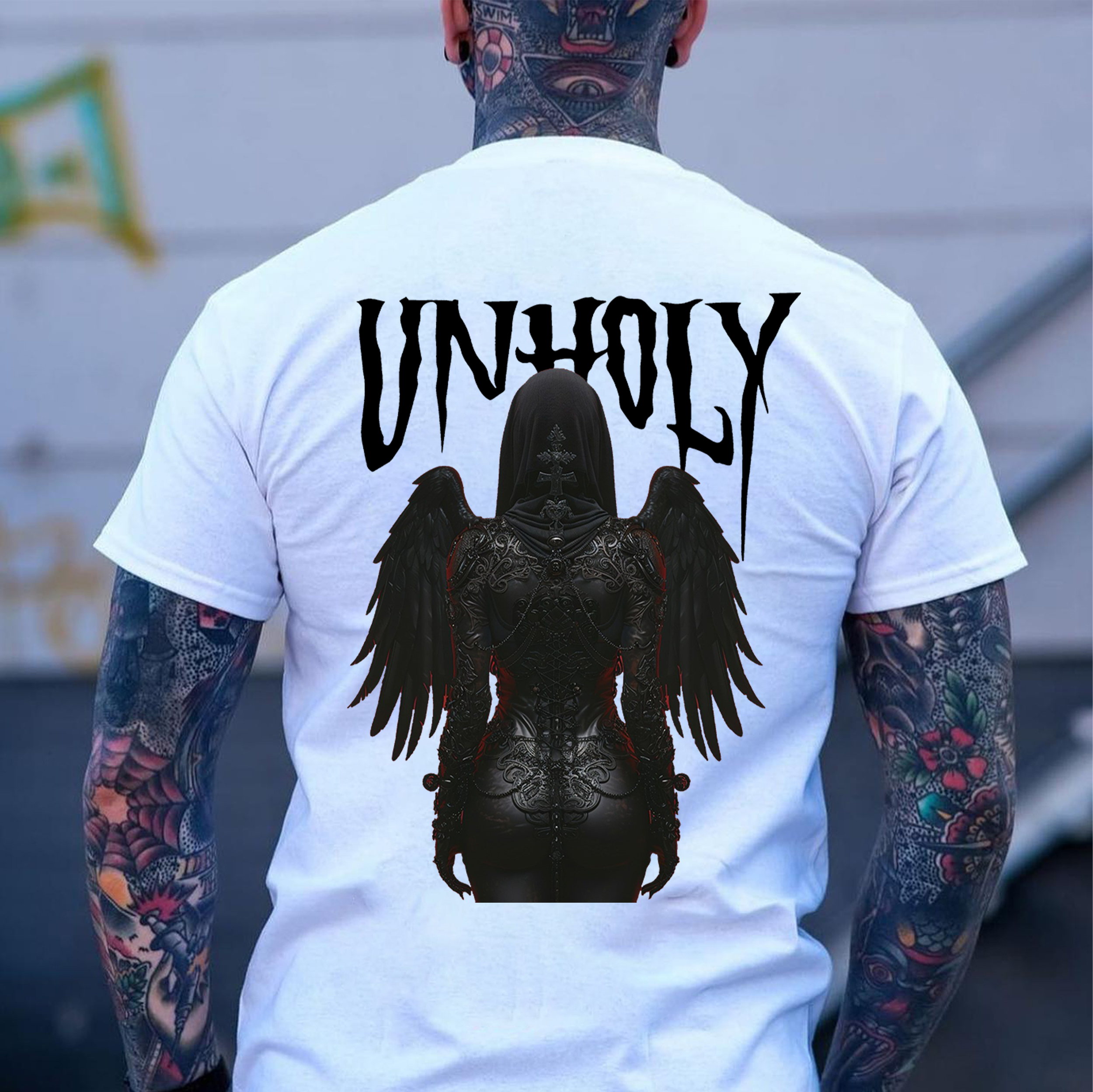 UNHOLY Fallen Angel Print Men's T-Shirt